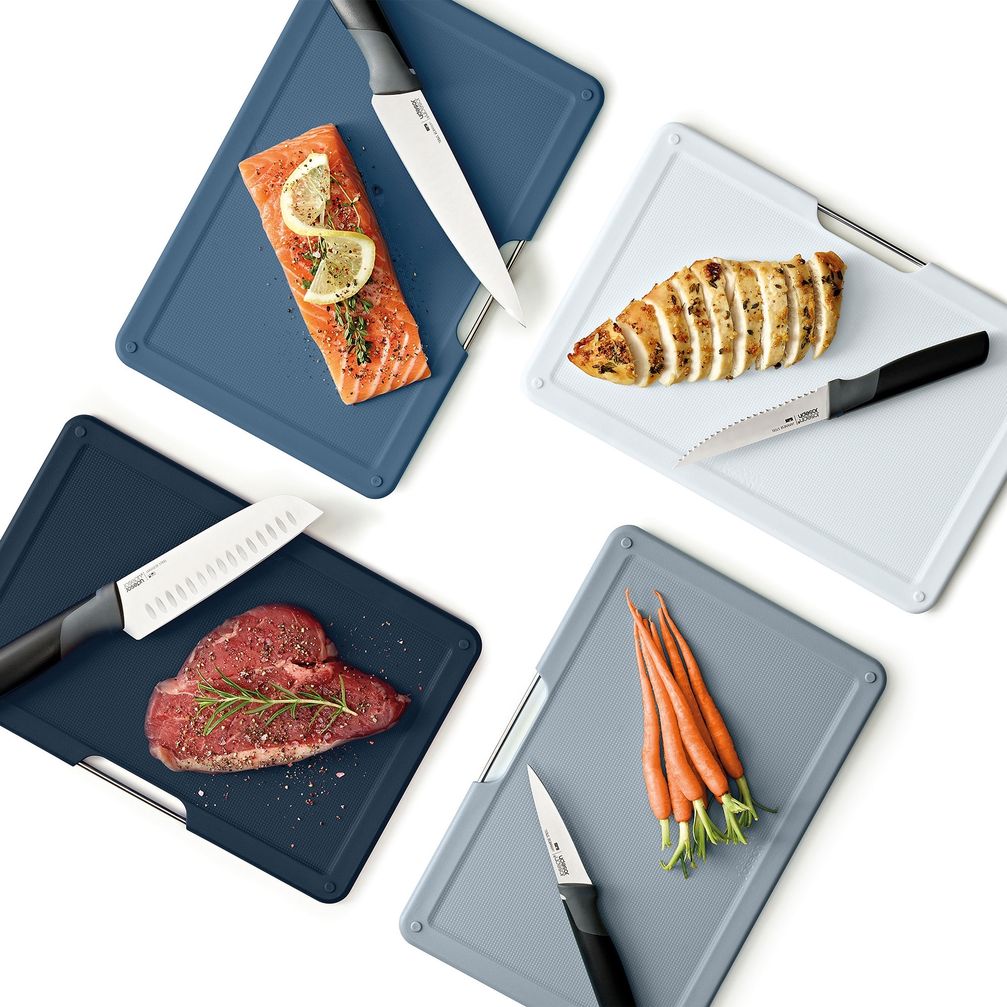 Joseph Joseph - Folio™ Plus 8-teiliges Messer- und Schneidebrett-Set - Graphit