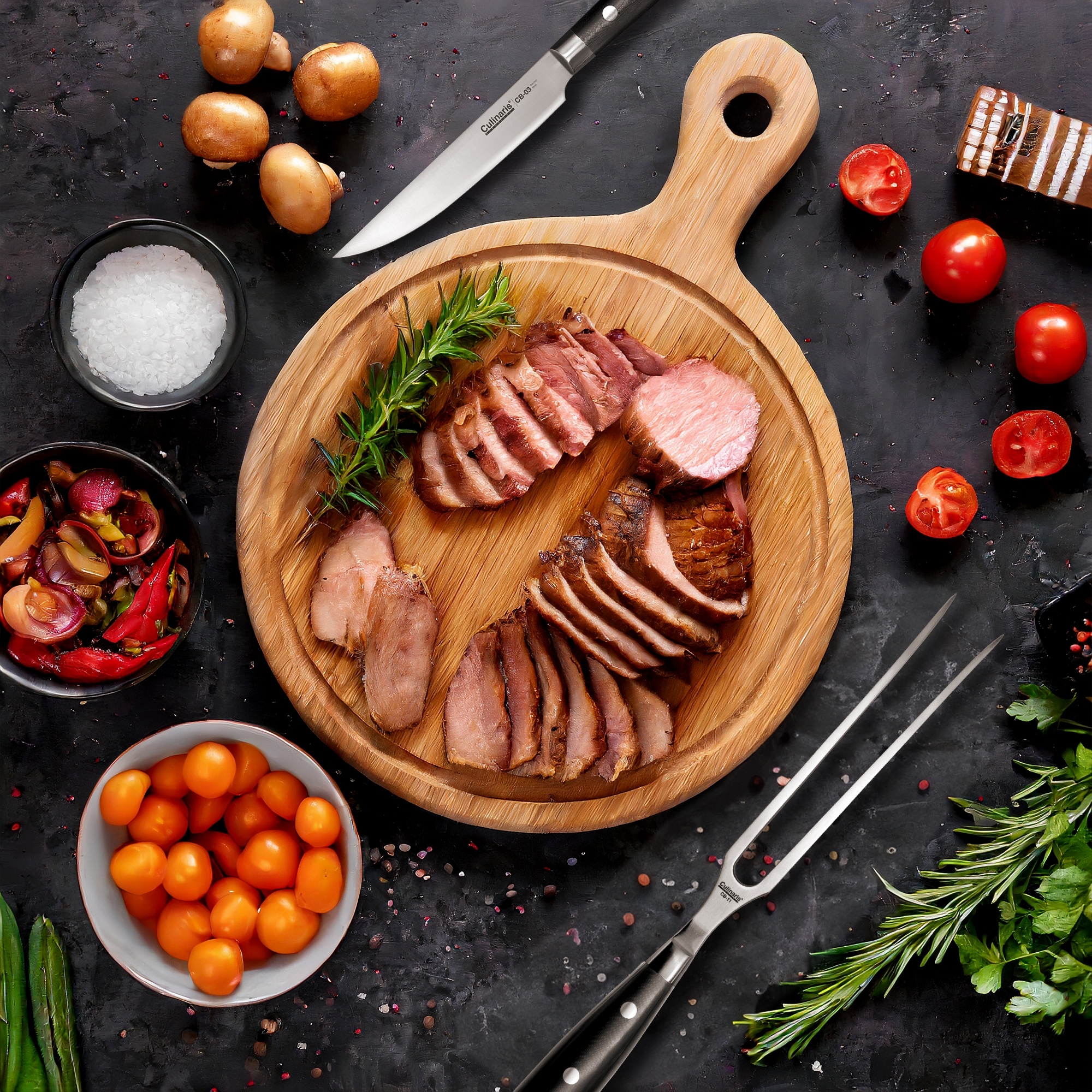 Steakmesser - Black Serie - 13,5 cm - CB-03 | Culinaris Steakmesser - Black Serie - 13,5 cm - CB-03 | Culinaris