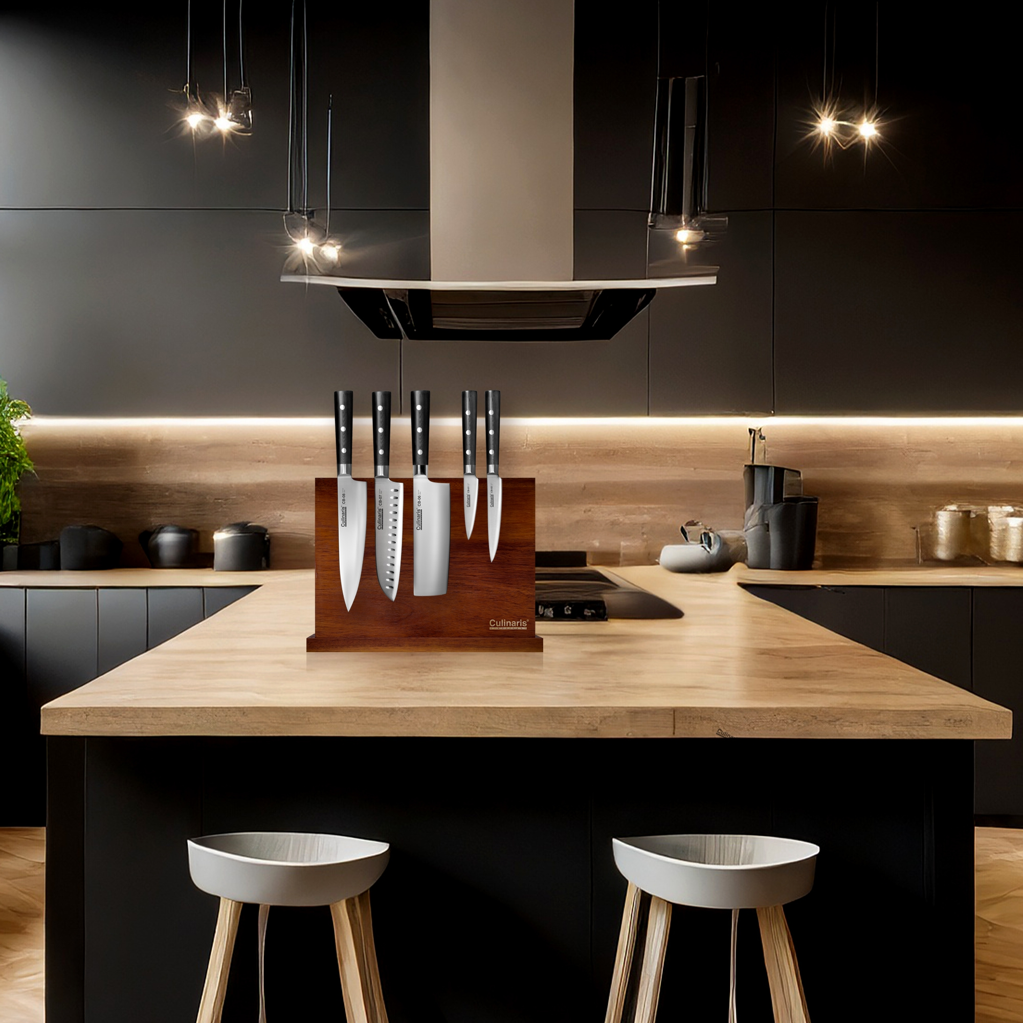 Culinaris Santoku and paring knife Black Series set