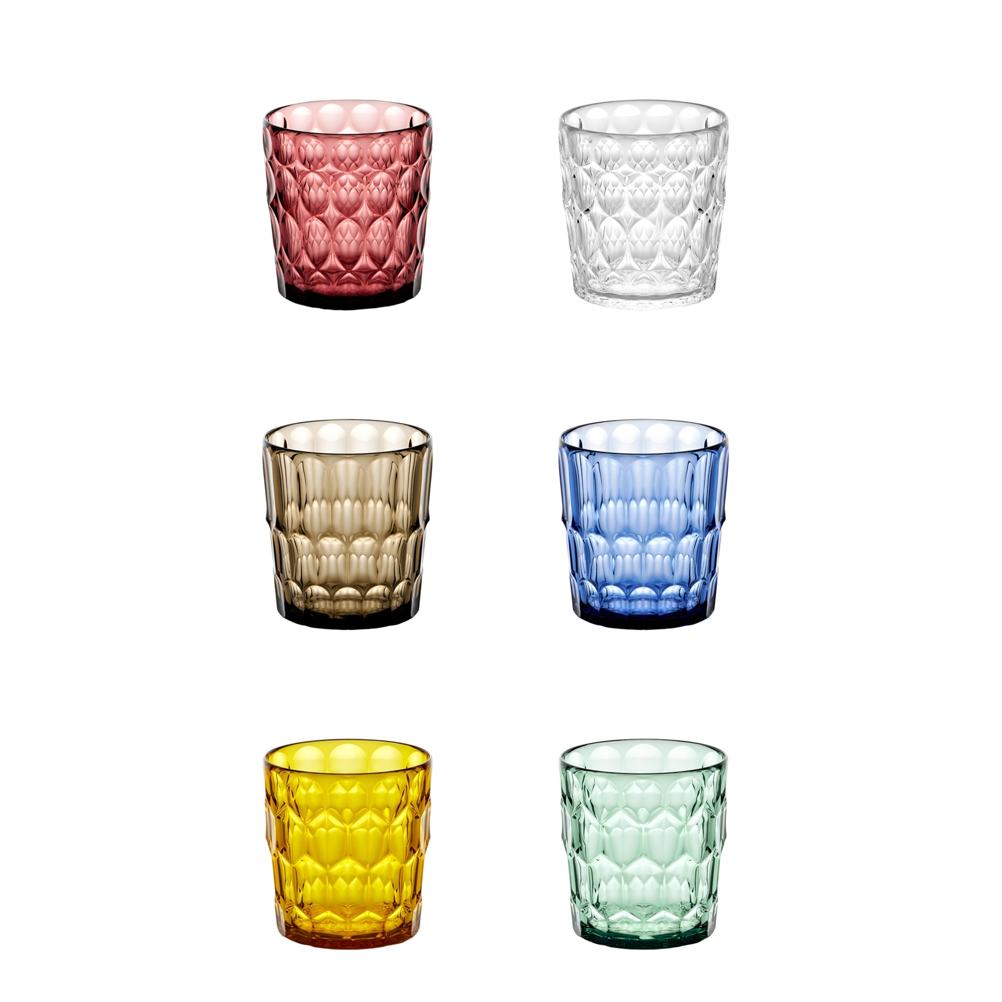 Guzzini - Drinking glass low “Vanity” decor 3 - Set of 6