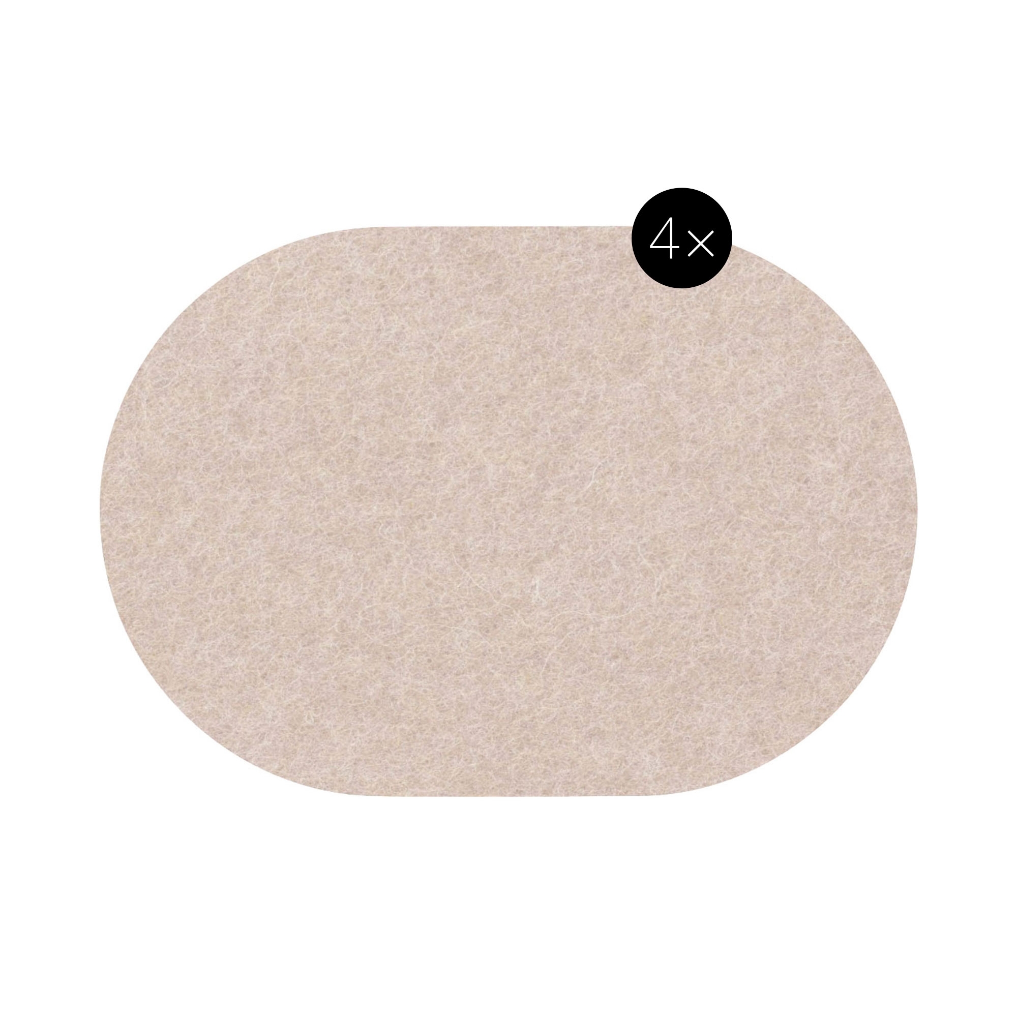 Beige oval felt pad for protecting floors and furniture