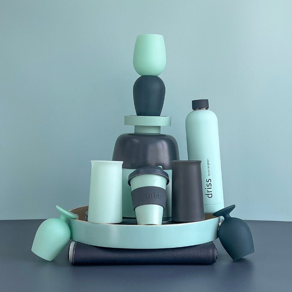 Porter Green - Highball Glass STEGG 480 ml Set - mist & ink