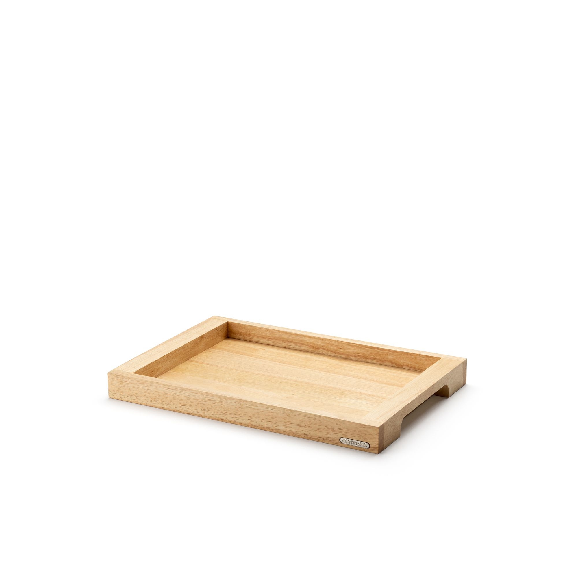 Continenta Tablett Aus Gummibaumholz – 53x35x5 Cm, Massiv, Mit Hohem Rand, Made In Germany