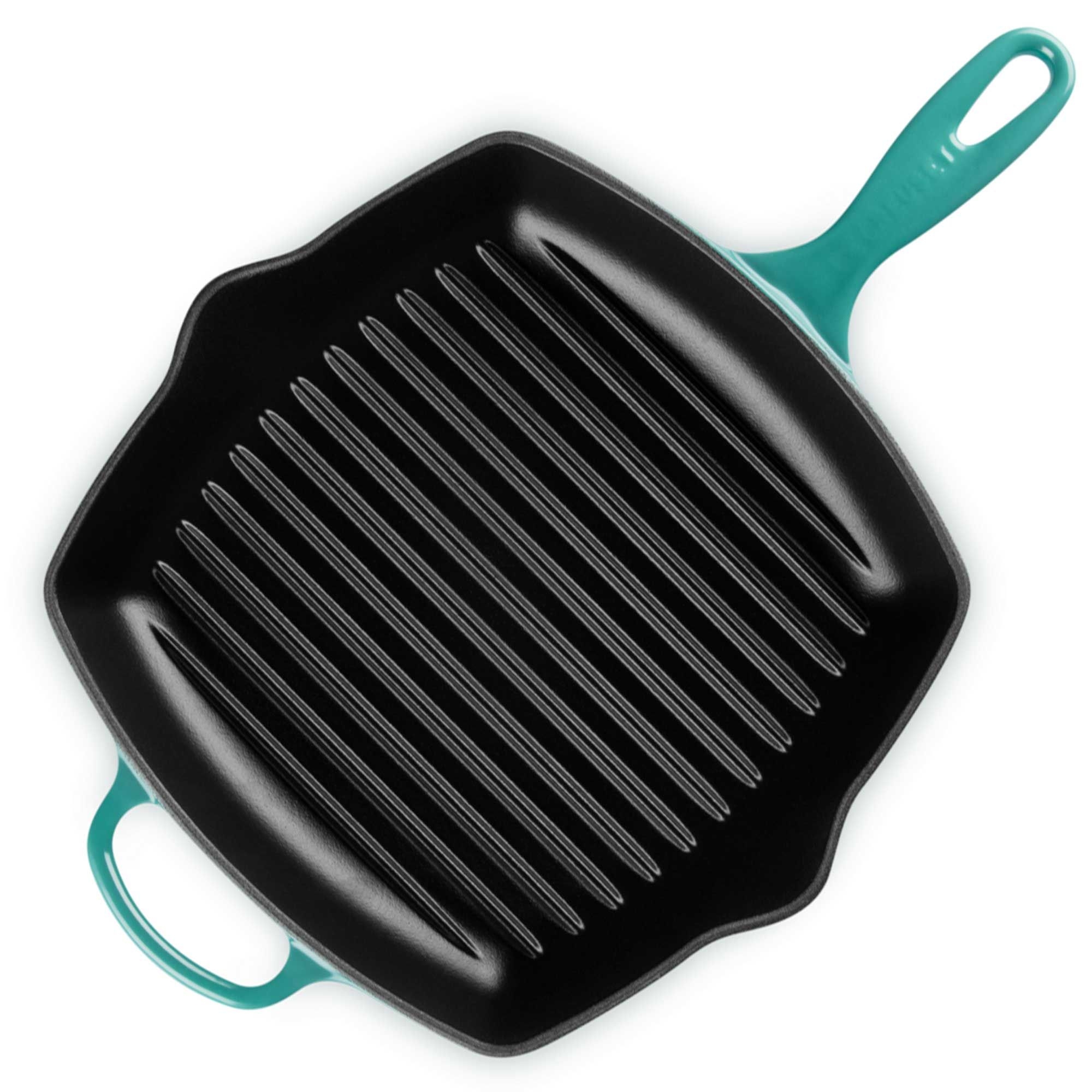 Le Creuset - Signature Grillpfanne quadratisch 26 cm - Bleu Riviera