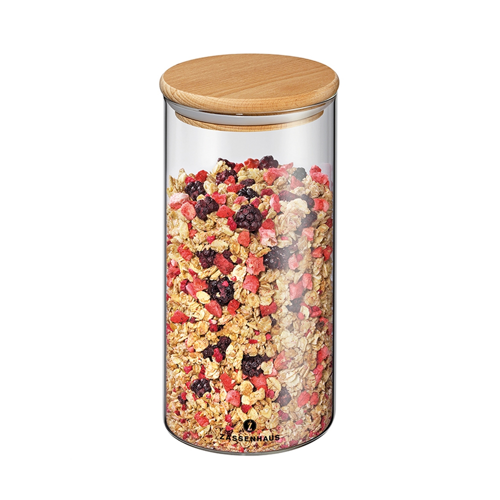 Zassenhaus - glass jar with wood lid  -1300 ml Zassenhaus - glass jar with wood lid  -1300 ml