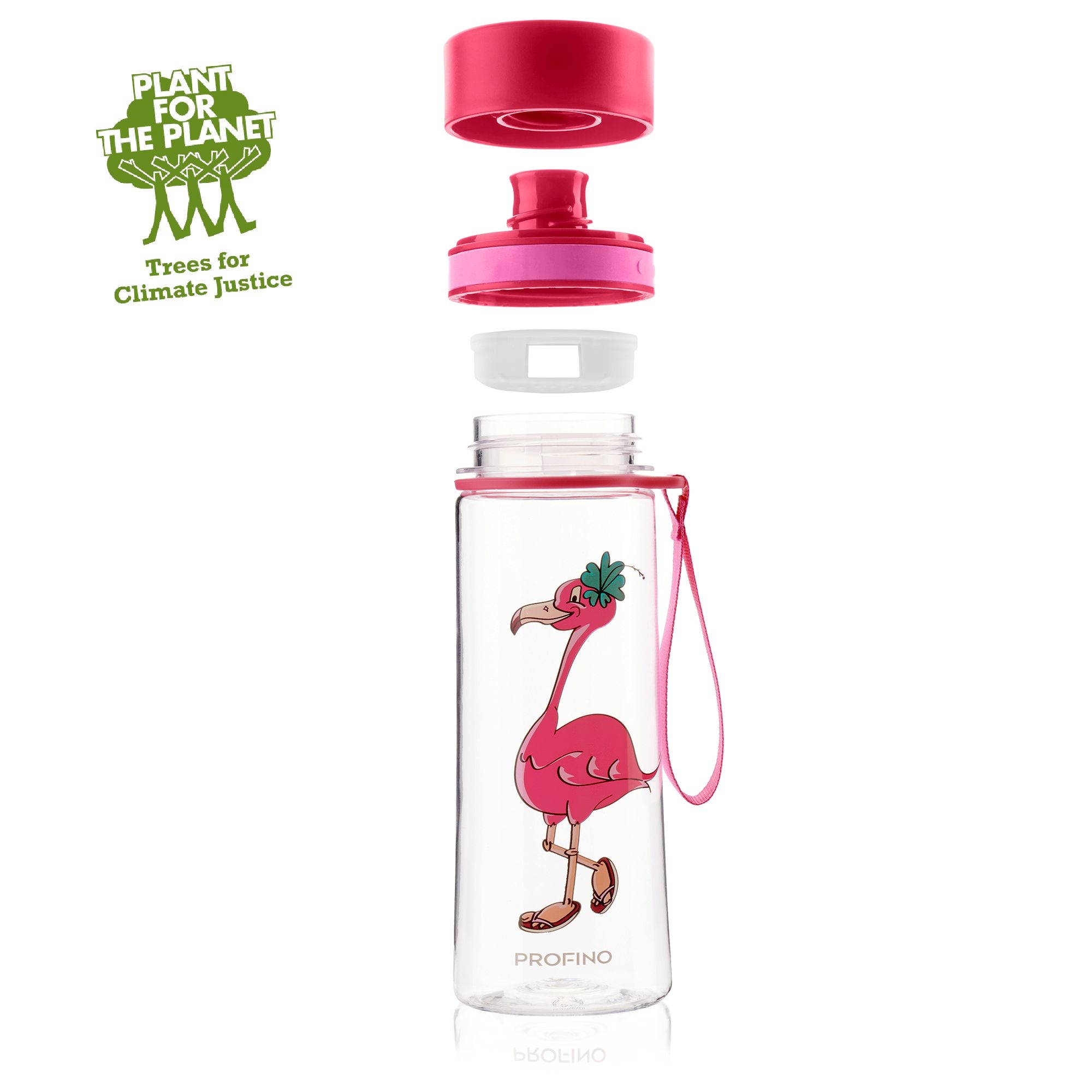 Profino - Infuze KIDS Trinkflasche mit Sieb 350 ml - Flamingo Profino - Infuze KIDS Trinkflasche mit Sieb 350 ml - Flamingo