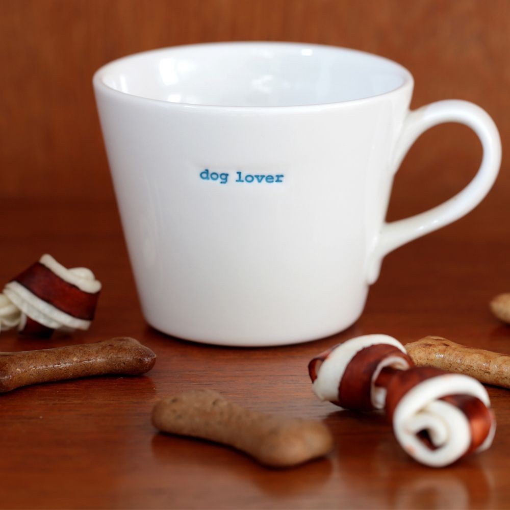 MAKE - White Bucket Mug “dog lover” 350ml