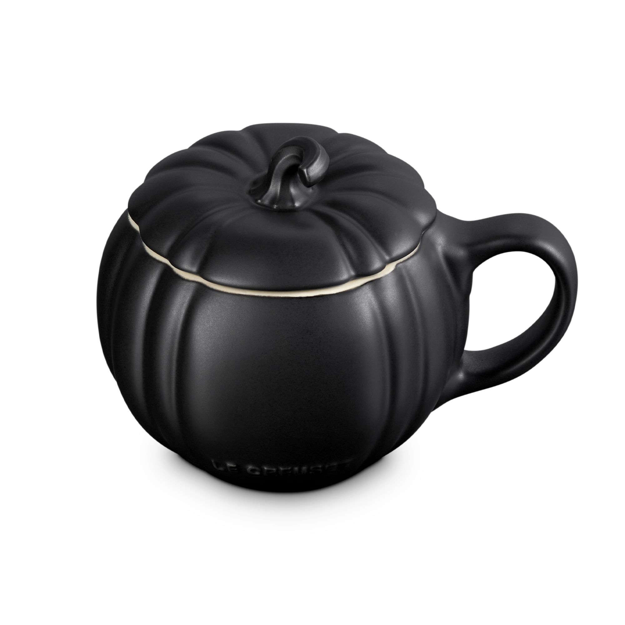 Le Creuset - Pumpkin Mug with lid 400 ml - Matt Schwarz