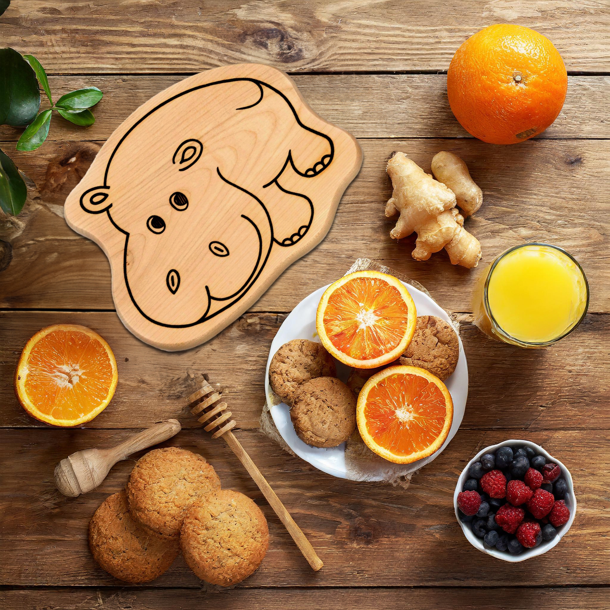 Culinaris - Breakfast board - maple wood - hippo