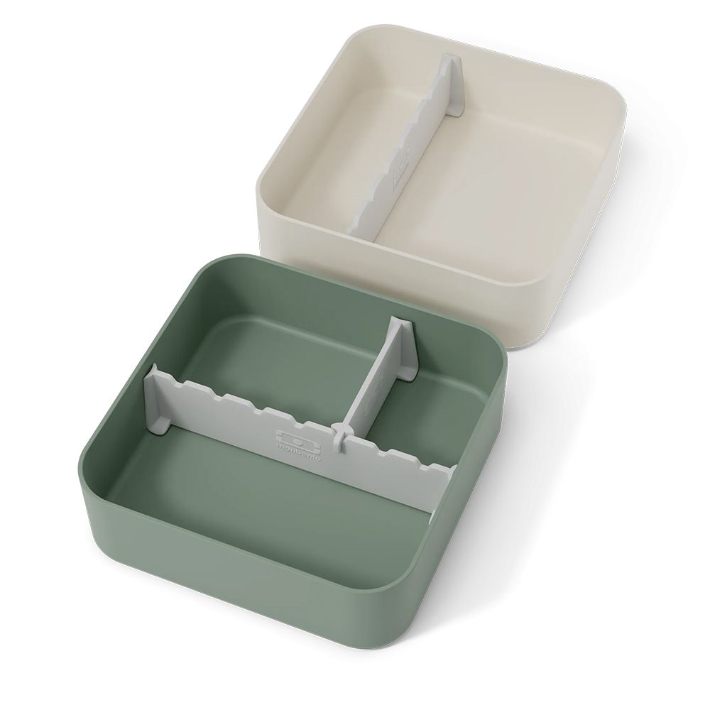 monbento - Flex lunchbox with compartments and cutlery, natural green