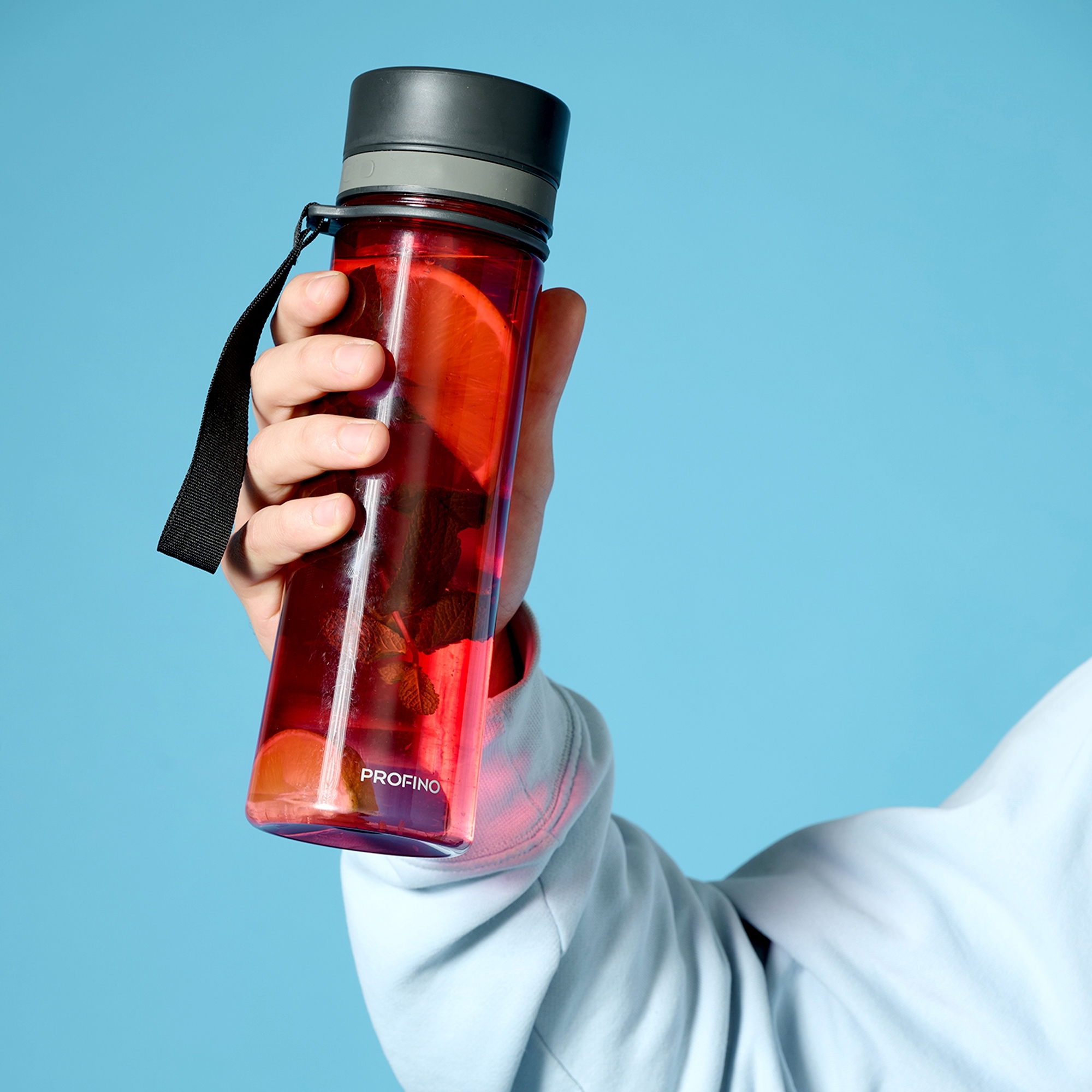 Profino - Infuze Trinkflasche mit Sieb - 600 ml - Rot