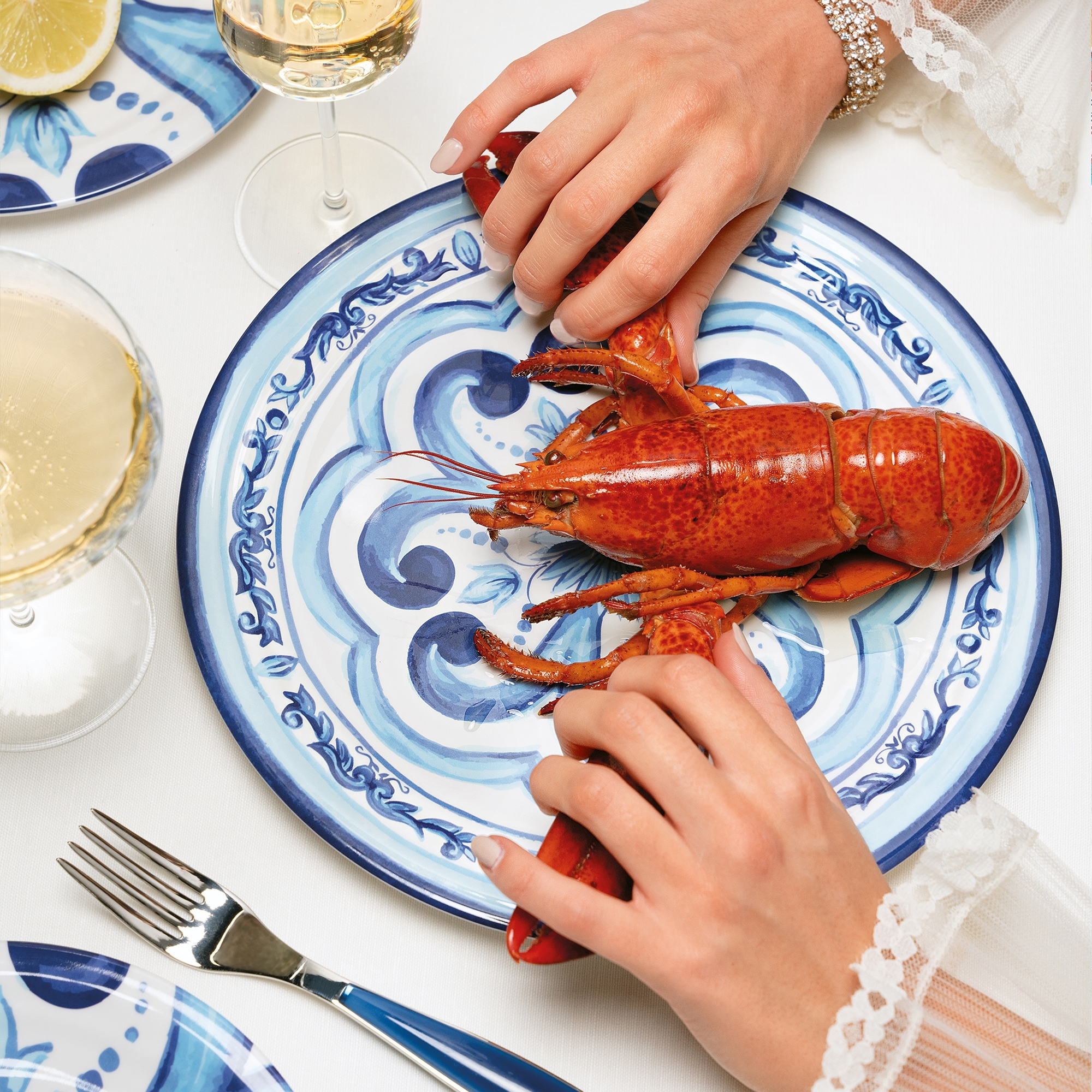 Guzzini - Serving plate large 'Blues' - Mediterranean Blue
