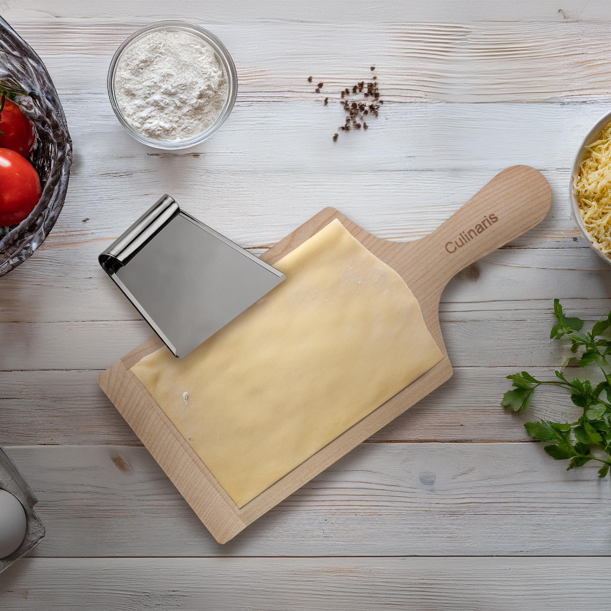 Spaetzle board with scraper - maple wood | Culinaris Spaetzle board with scraper - maple wood | Culinaris