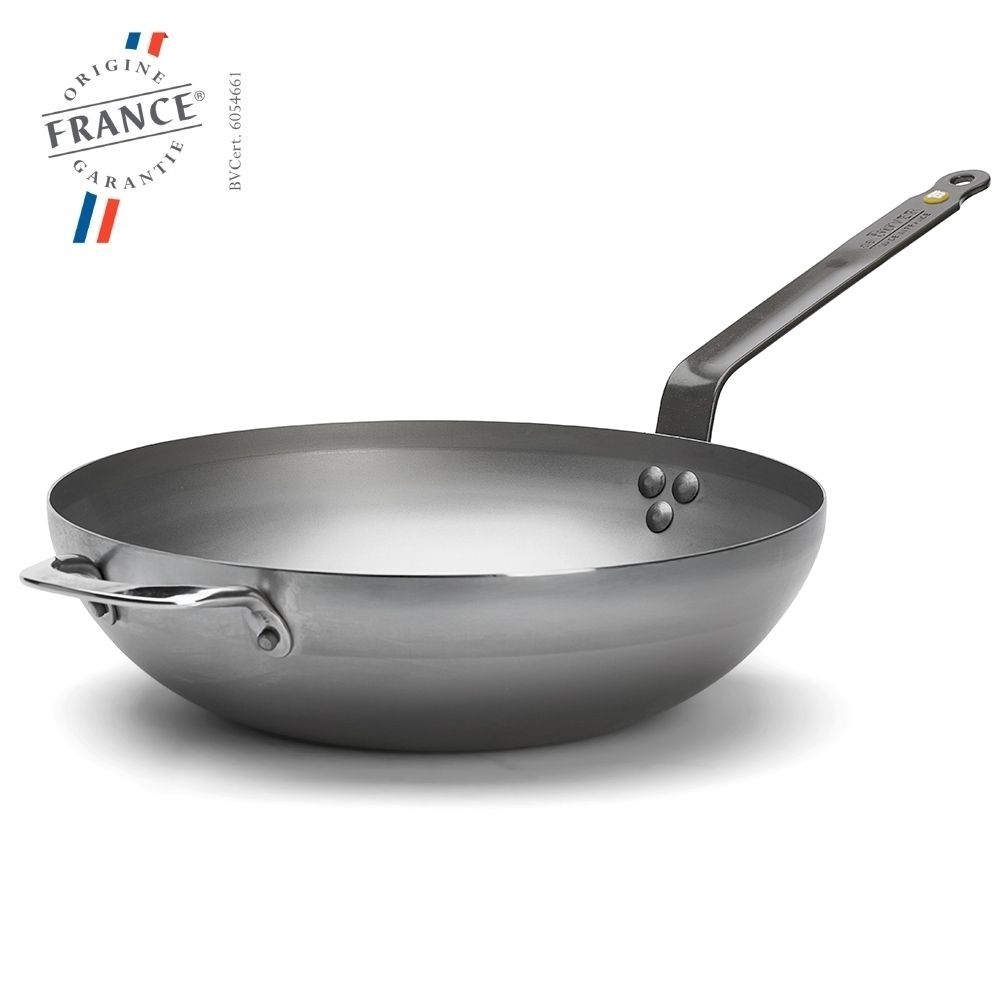 de Buyer - Mineral B - Gewölbter Wok mit Griff - 32 cm de Buyer - Mineral B - Gewölbter Wok mit Griff - 32 cm