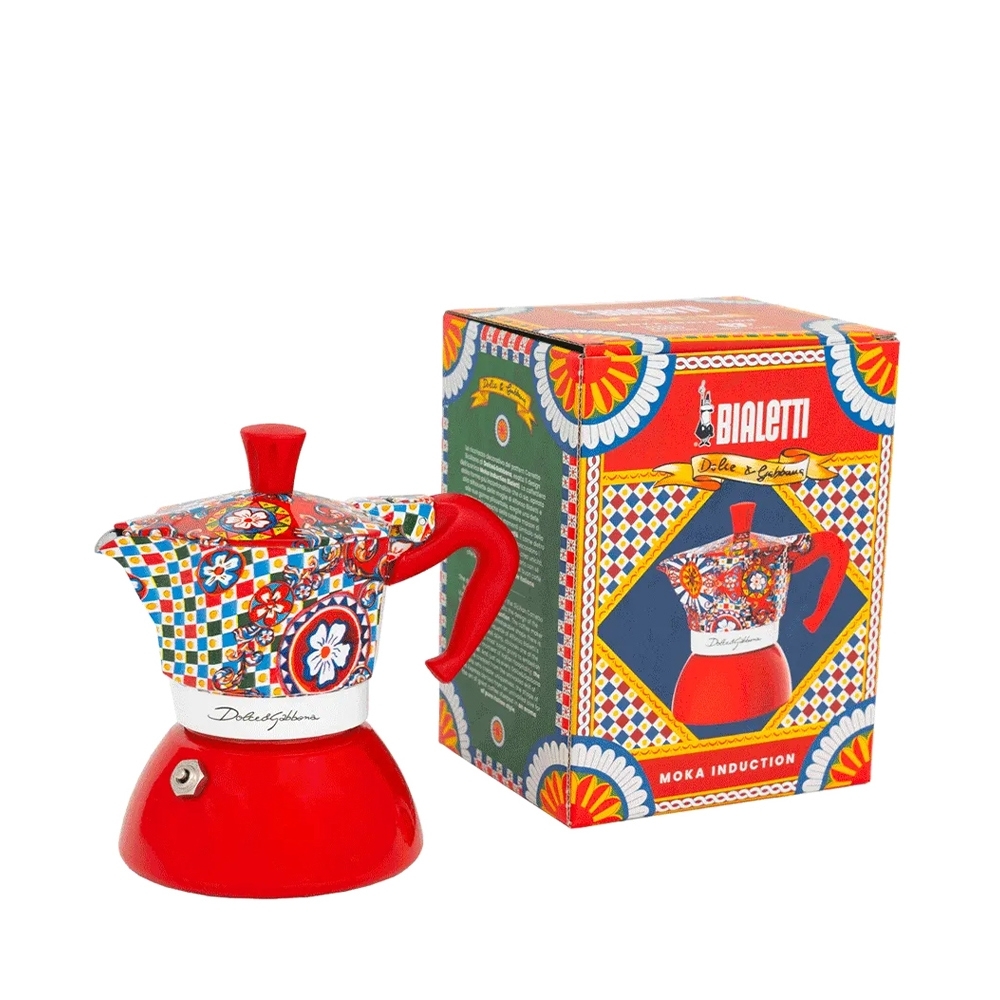 Bialetti - Moka Induktion Espressokocher 4 Tassen - Dolce & Gabbana Carretto Siciliano