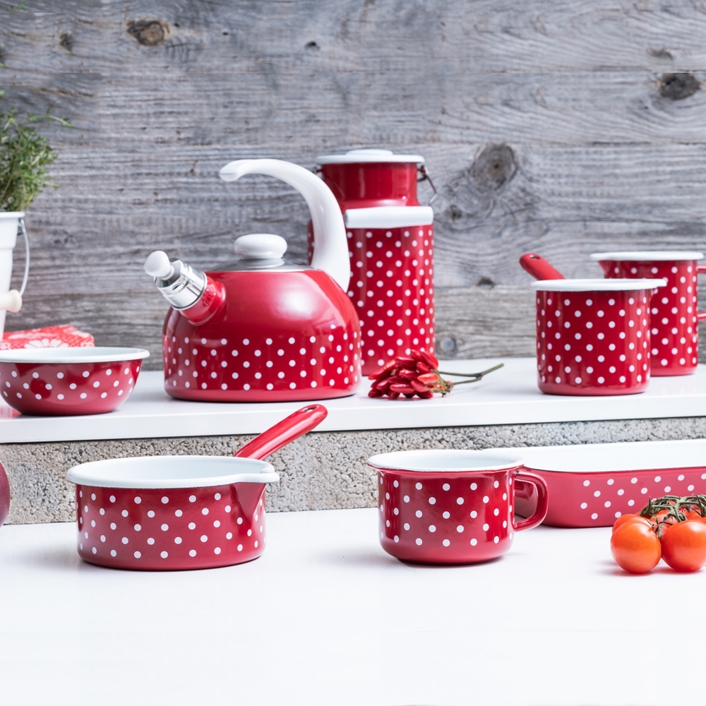 Riess COUNTRY - Polka-dot red - Pot with crimp/drinking cup Riess COUNTRY - Polka-dot red - Pot with crimp/drinking cup