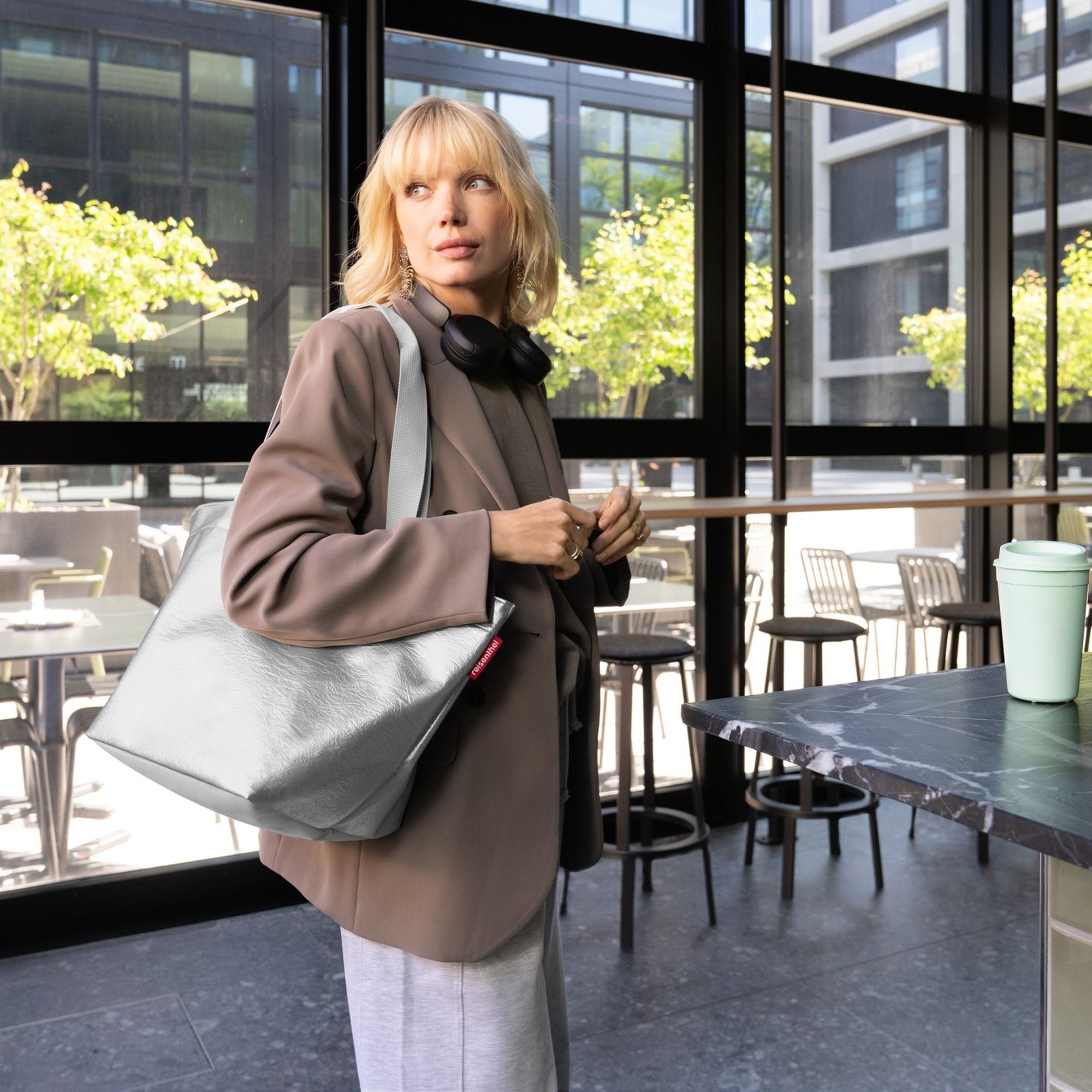 reisenthel - shopper M - silver crackle