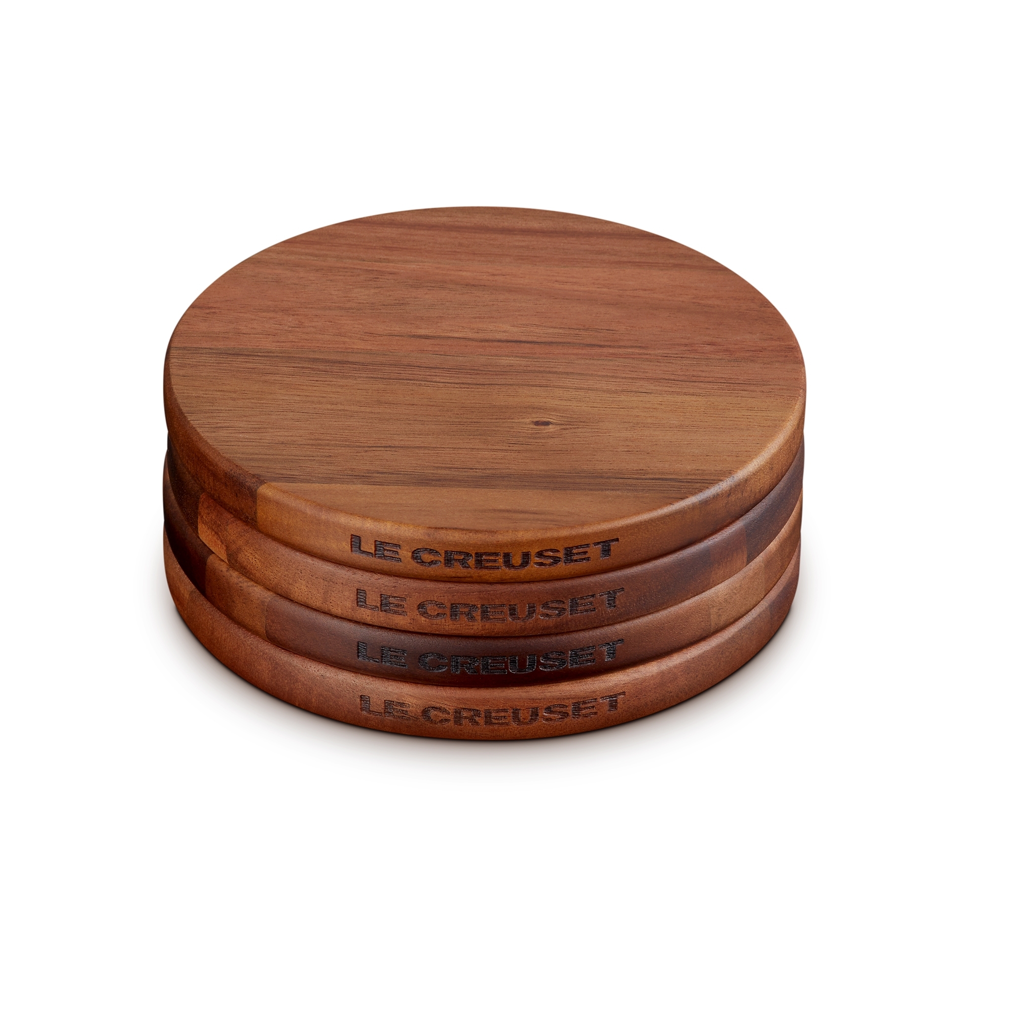 Le Creuset - Coaster magnetic acacia set of 4 - Gourmand Collection Le Creuset - Coaster magnetic acacia set of 4 - Gourmand Collection