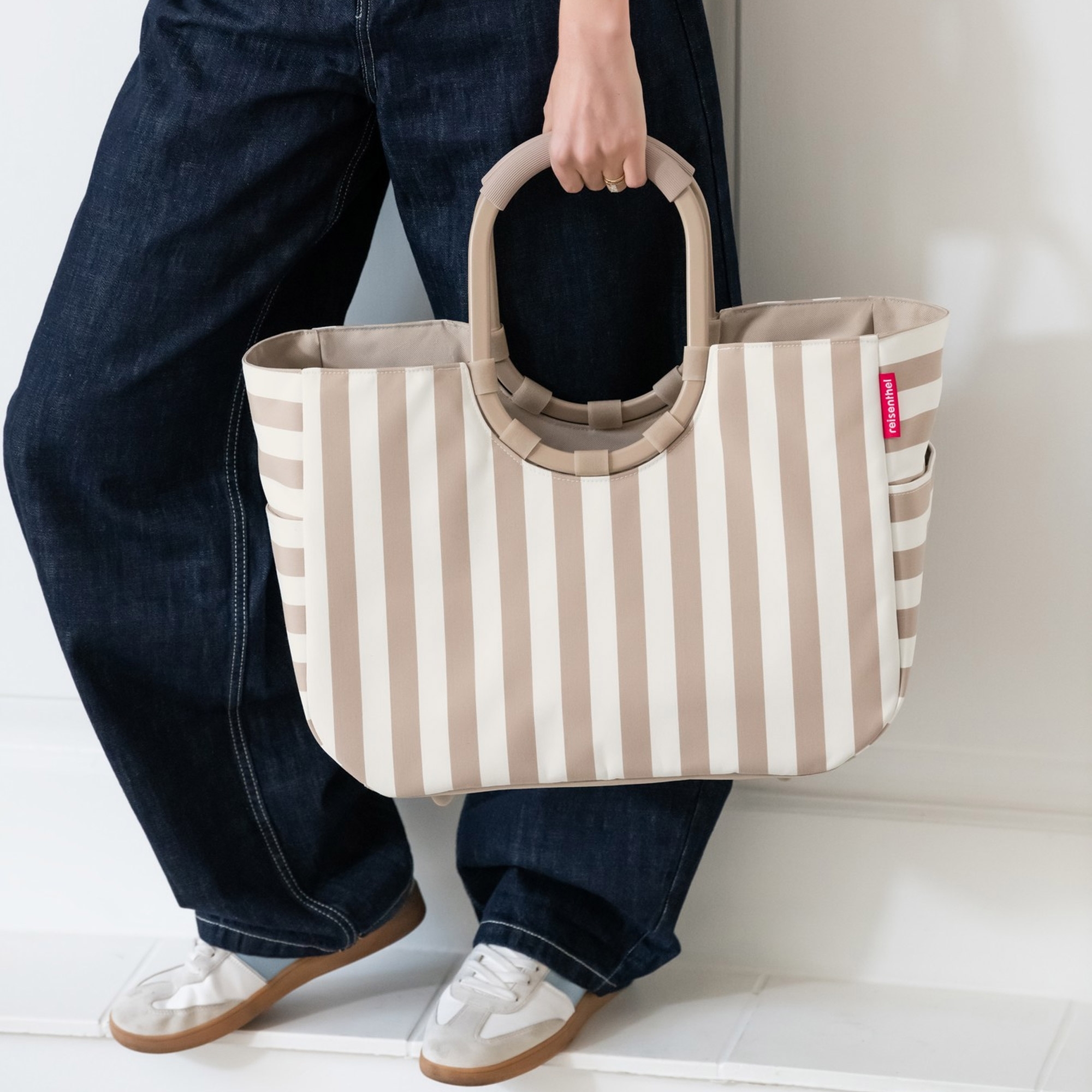 reisenthel - loopshopper L - summerstripes coffee