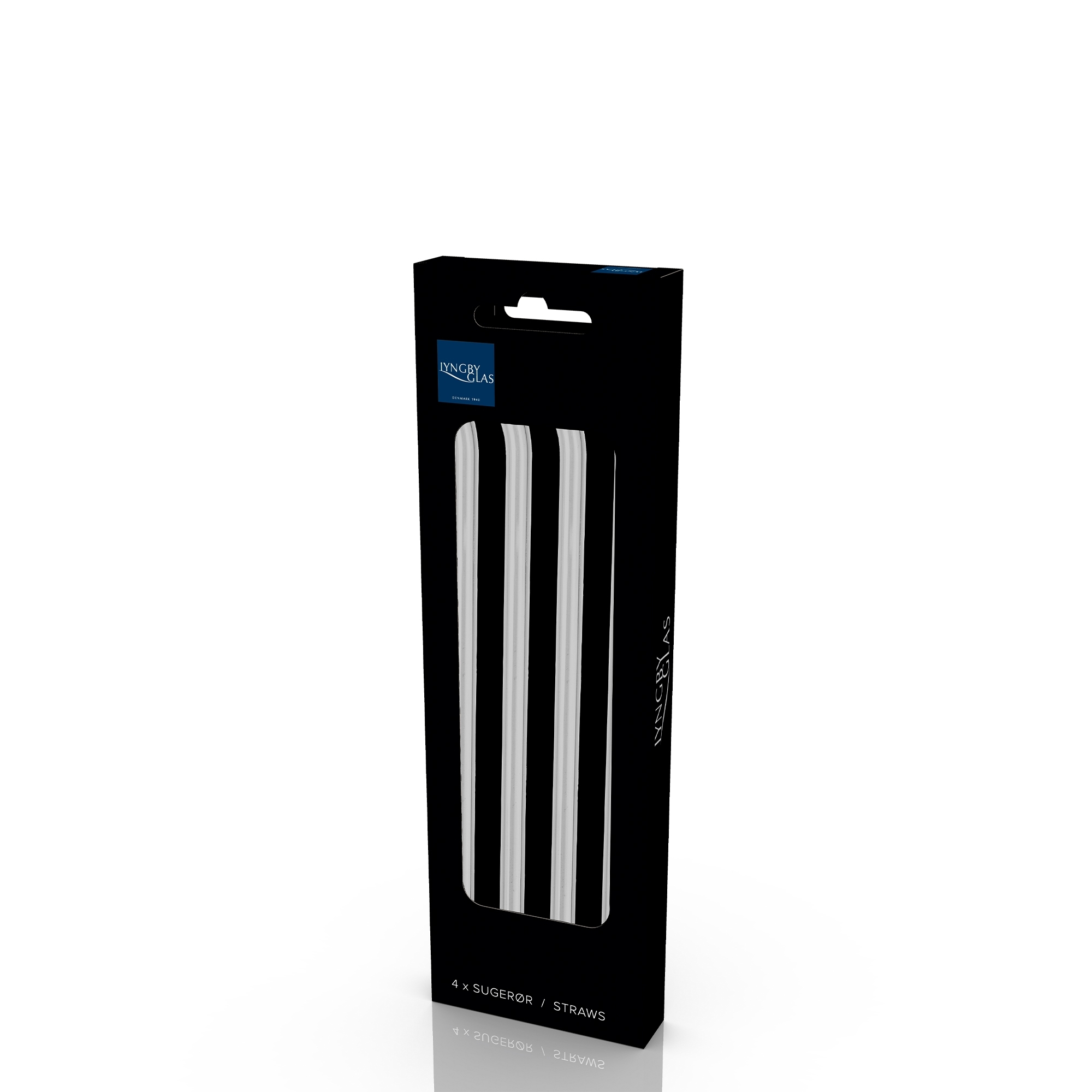 Lyngby glass straw with bend - 4 pcs. - Clear