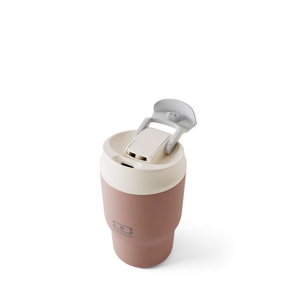 monbento - MB Travel Mug S Insulated Cup with Straw, Pink Moka