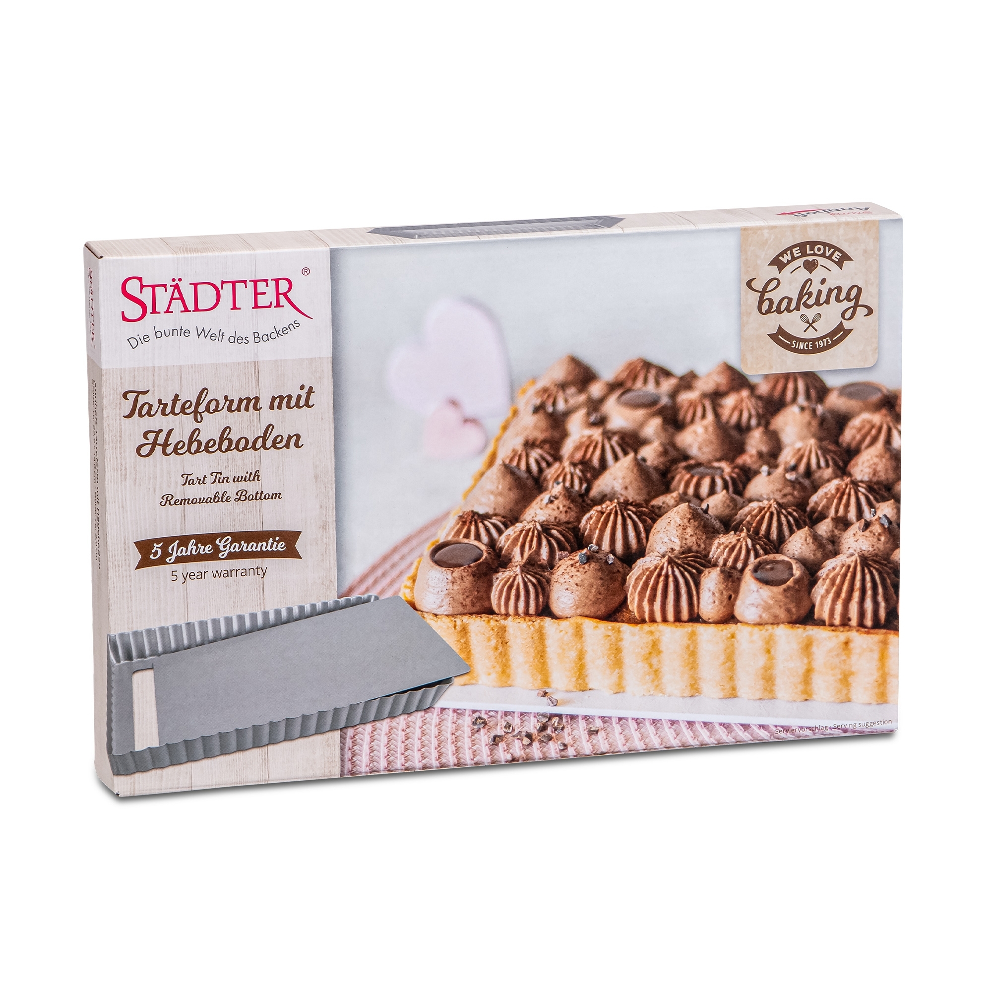 Städter - We-Love-Baking - Tart pan with lifting base - 28.0 x 18.0 cm / H 3.0 cm / 1.150 ml