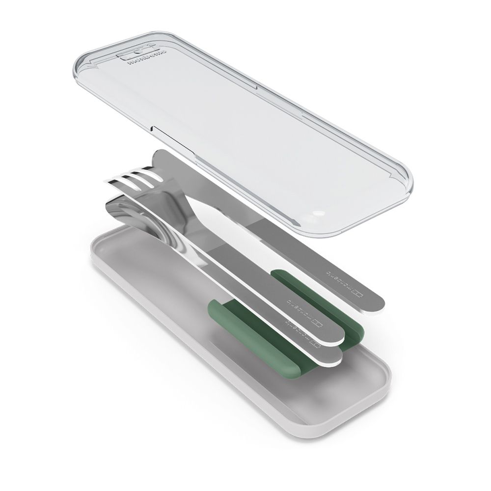 monbento - MB Slim Box Natural green - cutlery set monbento - MB Slim Box Natural green - cutlery set