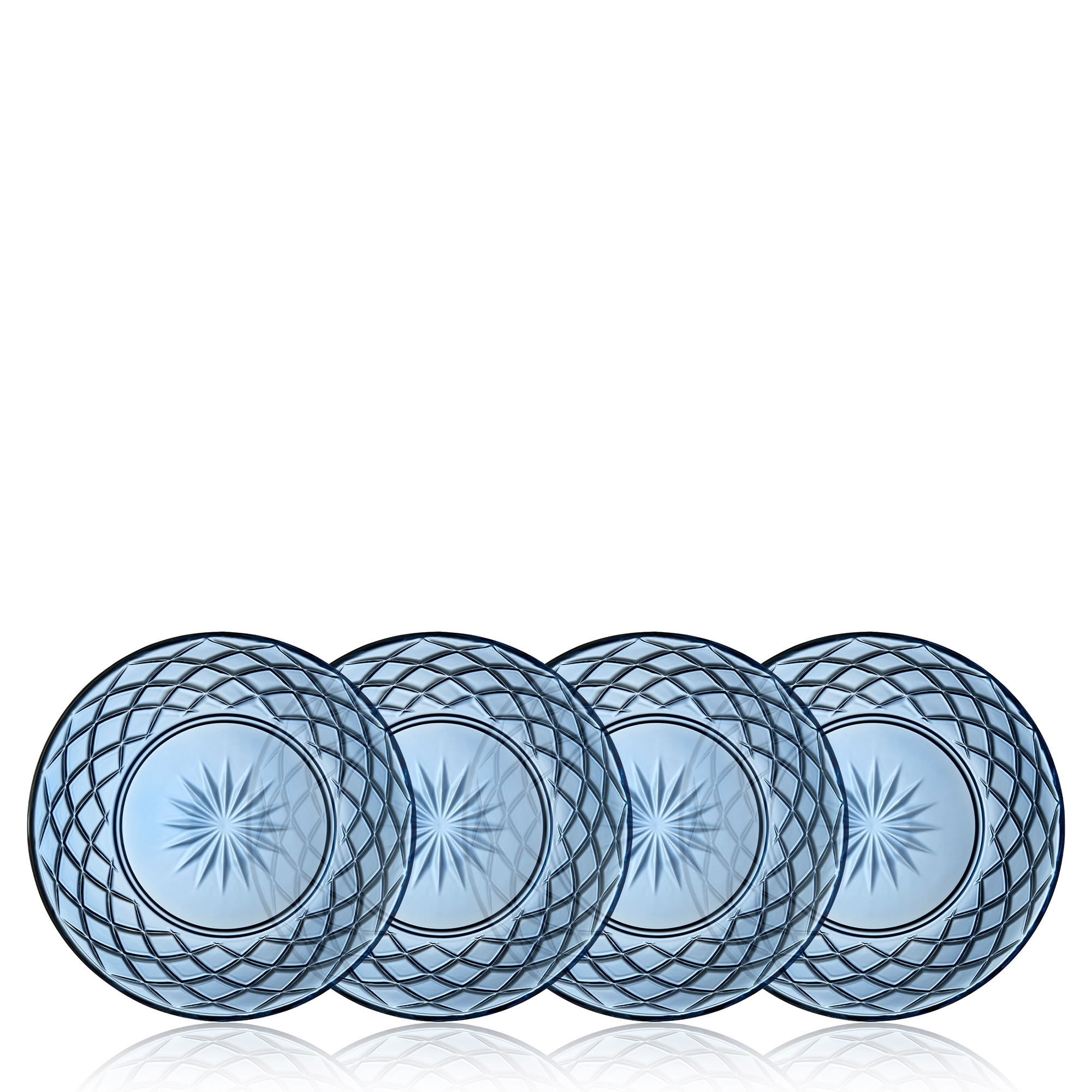 Lyngby Glas -Sorrento - Teller 21 cm - Blau - 4 Stck.
