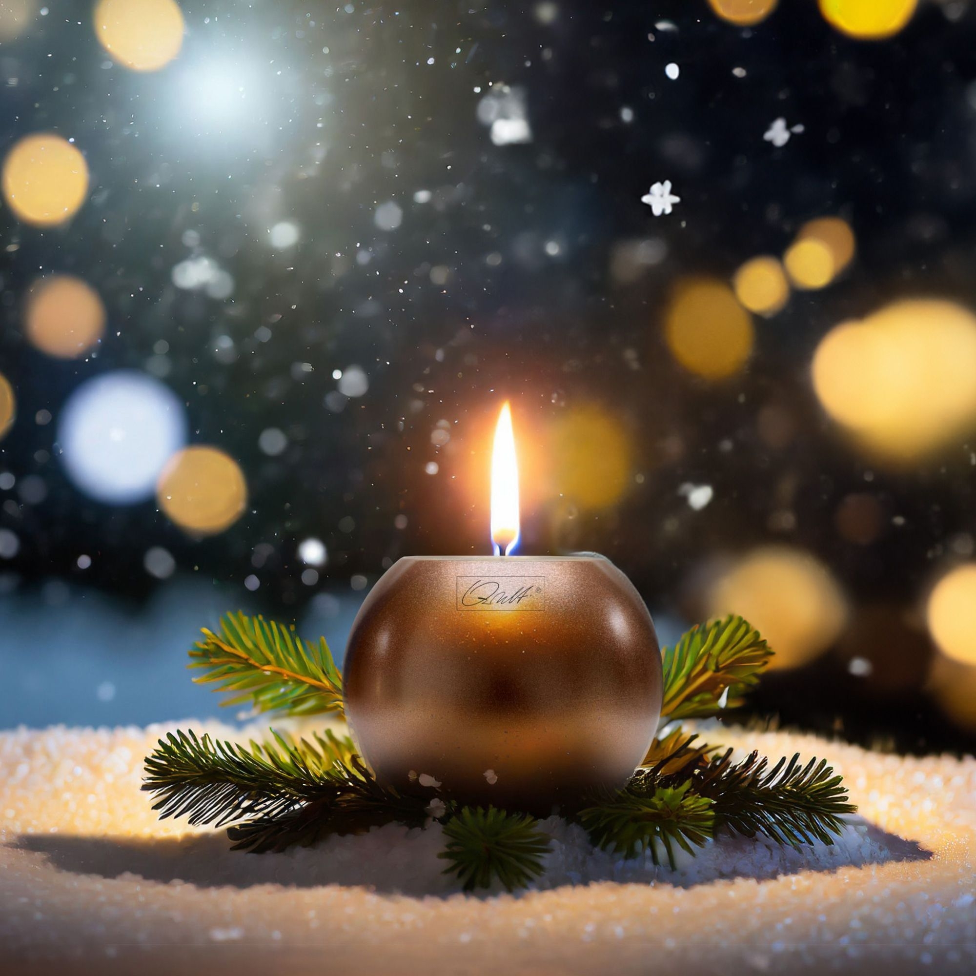 Qult Farluce Moon Metallic - Tealight Candle Holder Ø 12 cm - Silver