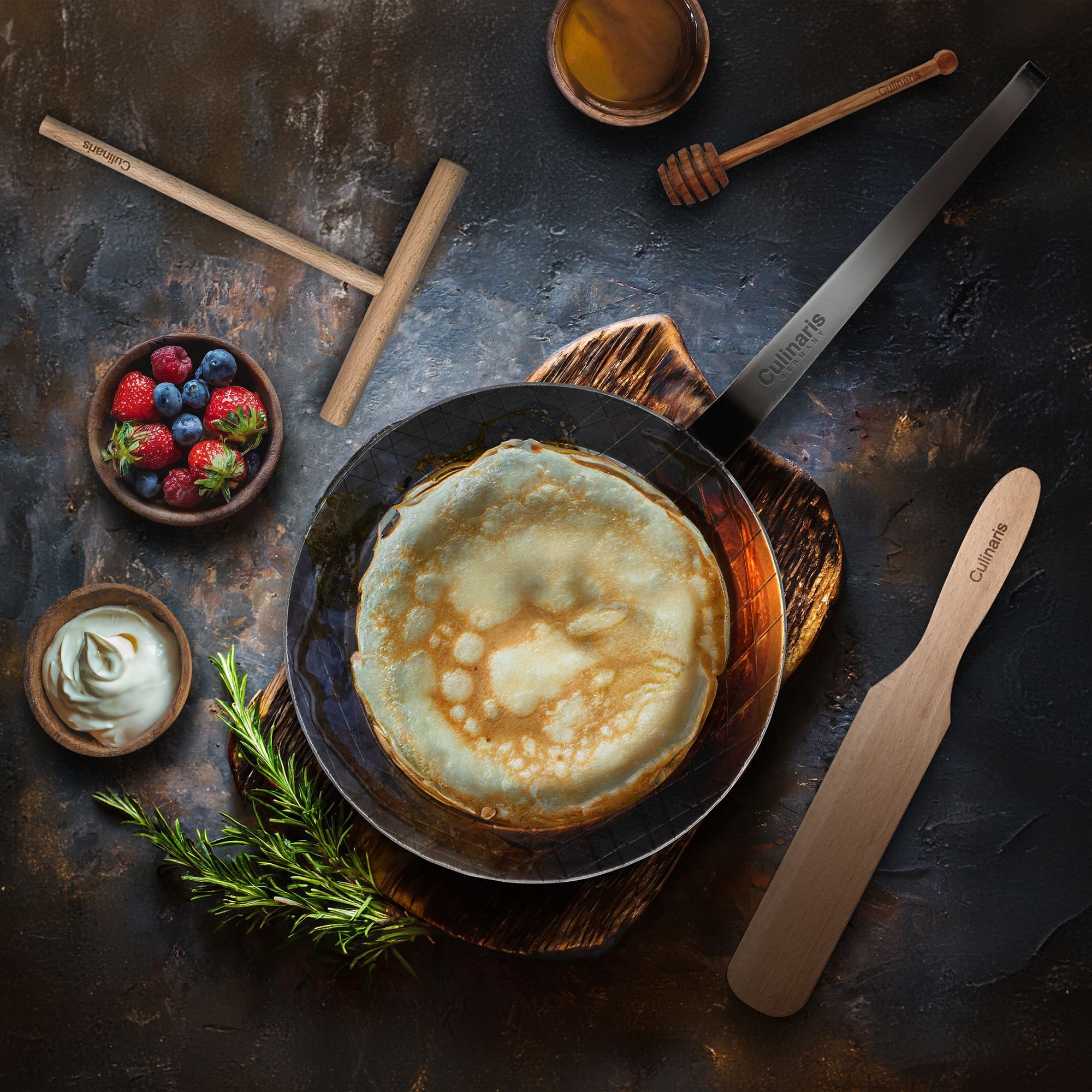 Crêpe spreader - Beech wood - 21 x 14 cm | Culinaris