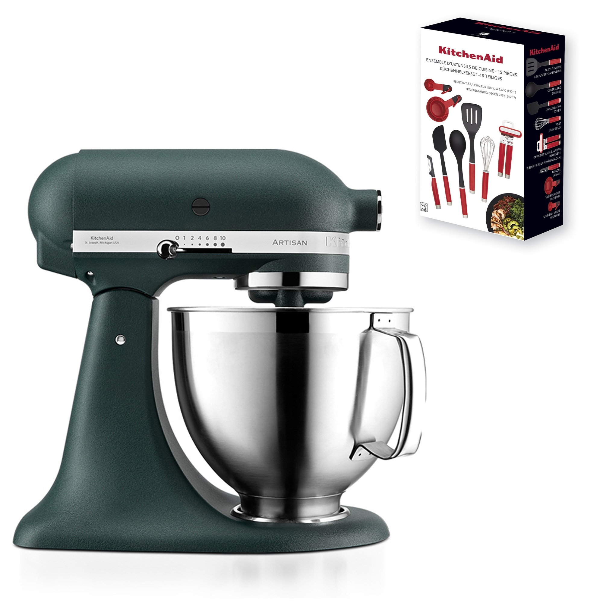 KitchenAid - Artisan Küchenmaschine 5KSM185PS -  Set - Pebbled Palm