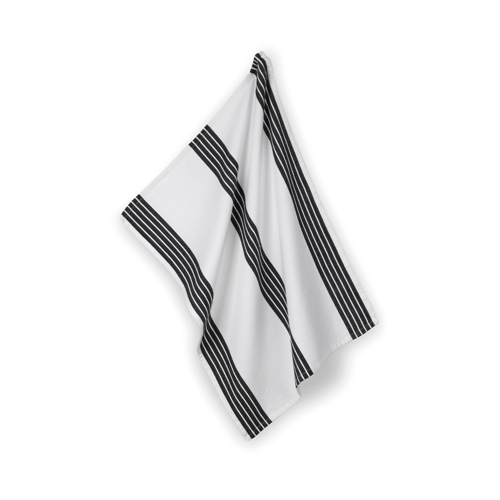 Kela - Tea towel Gianna stripes white / black