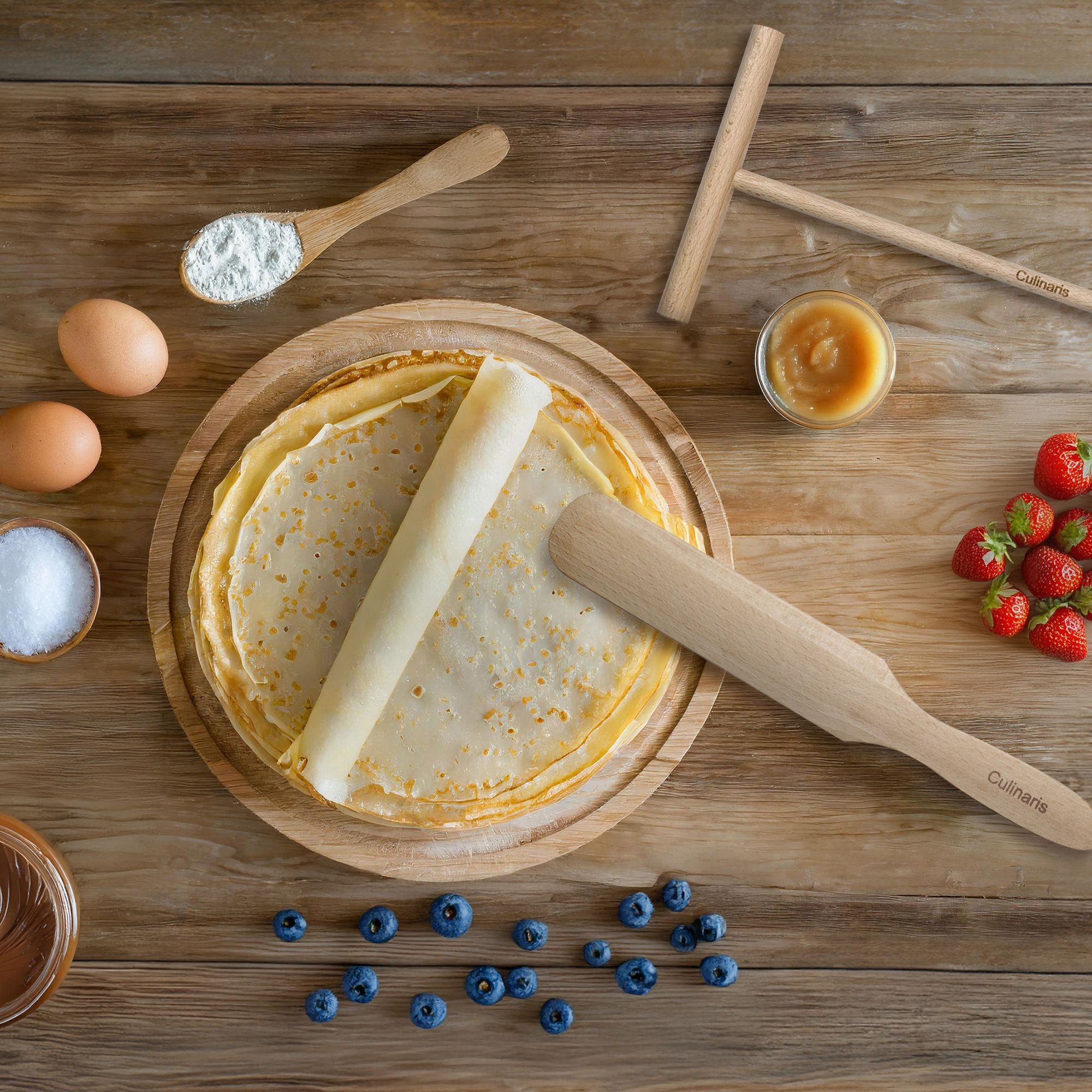 Crêpe spreader - Beech wood - 21 x 14 cm | Culinaris Crêpe spreader - Beech wood - 21 x 14 cm | Culinaris