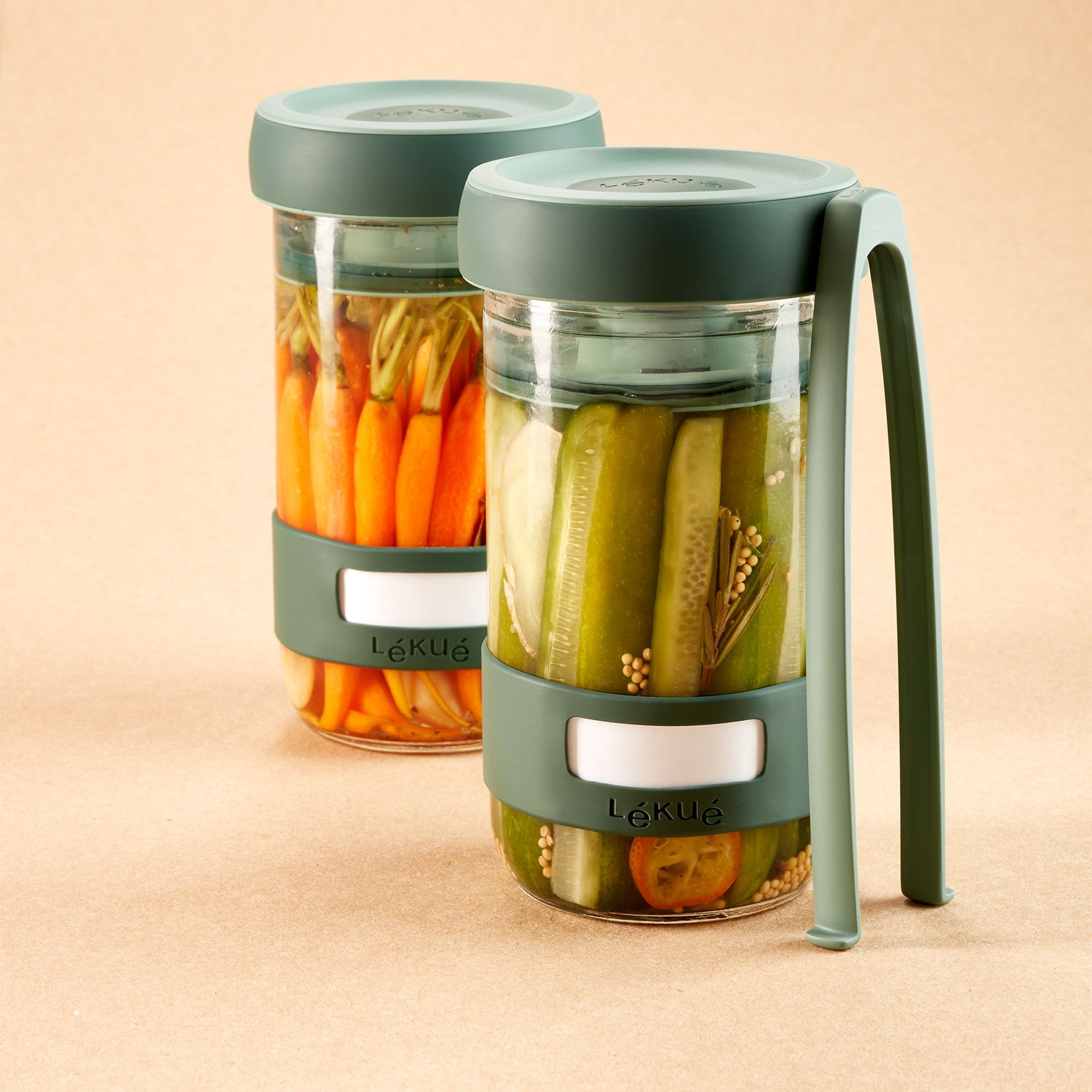 Lekue - "Kit Pickles" Fermentierset - 2 Gläser und Zange