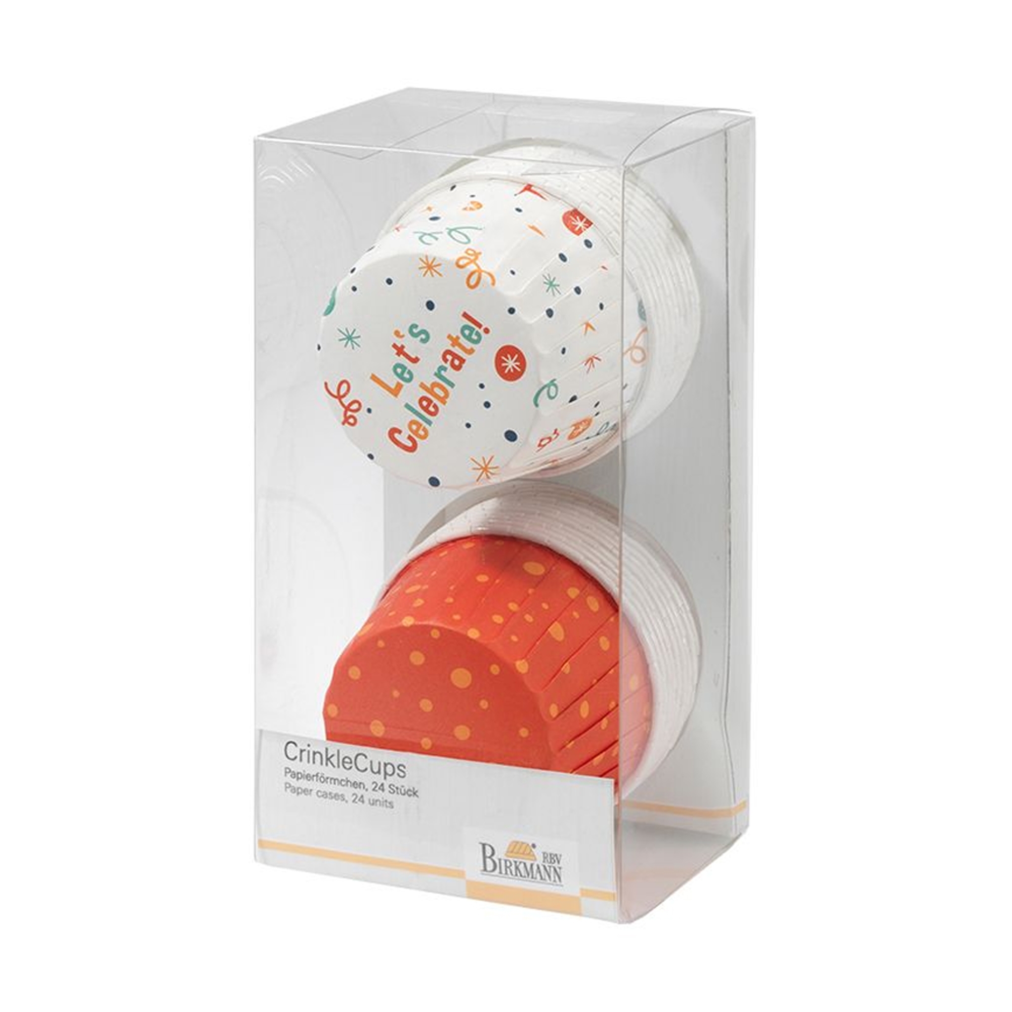 RBV Birkmann CrinkleCups Happy Birthday orange in box