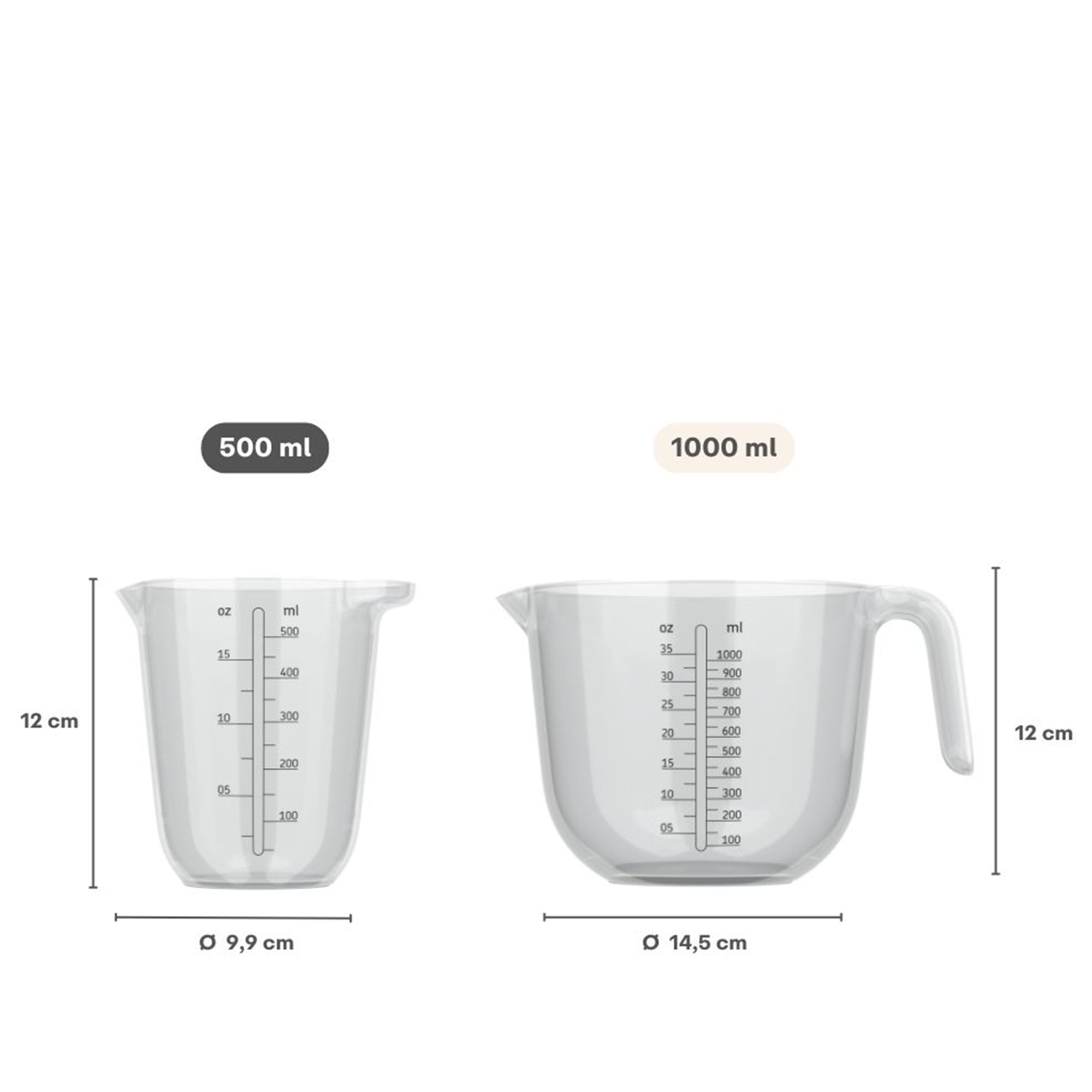 Mepal Chef It measuring jug promo set 2-piece 500ml 1000ml