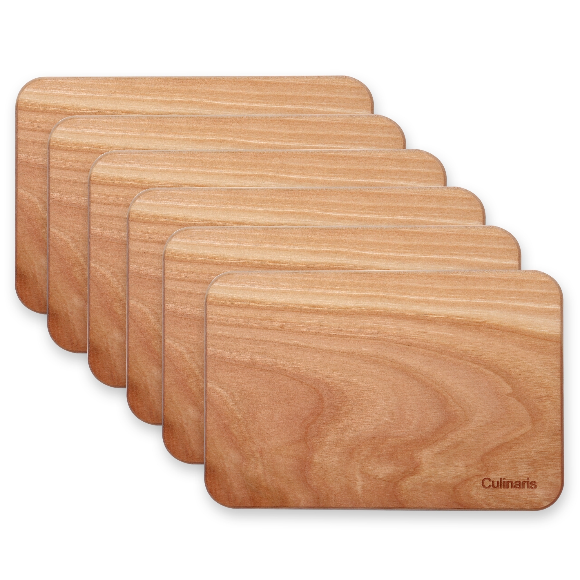 Cutting board set - cherry wood - 6 pcs. - 18 x 12 cm | Culinaris Cutting board set - cherry wood - 6 pcs. - 18 x 12 cm | Culinaris