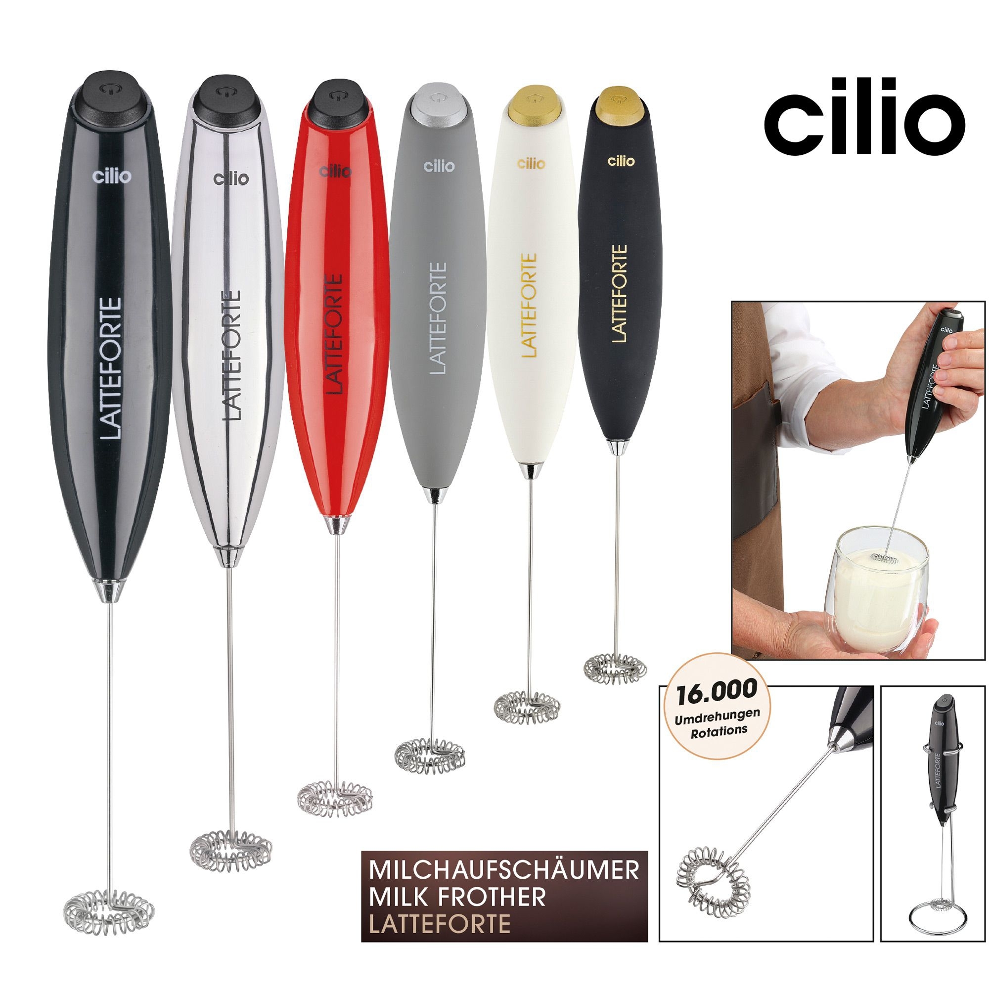 cilio - Milk frother LATTEFORTE - grey matt