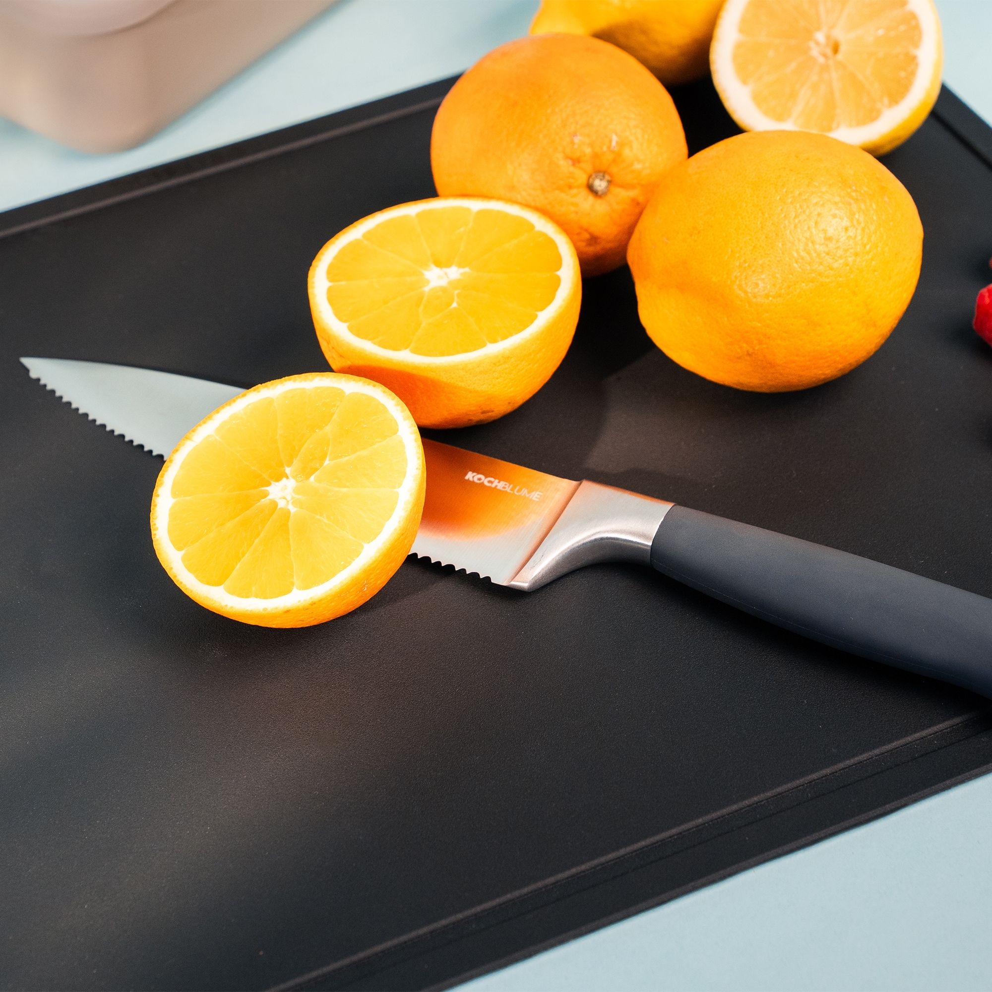 Kochblume - Chef's knife with serrated edge, anthracite