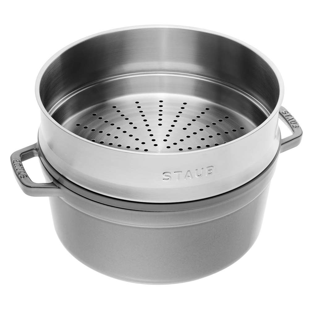 Staub - Cocotte with steaming basket - round - 26 cm