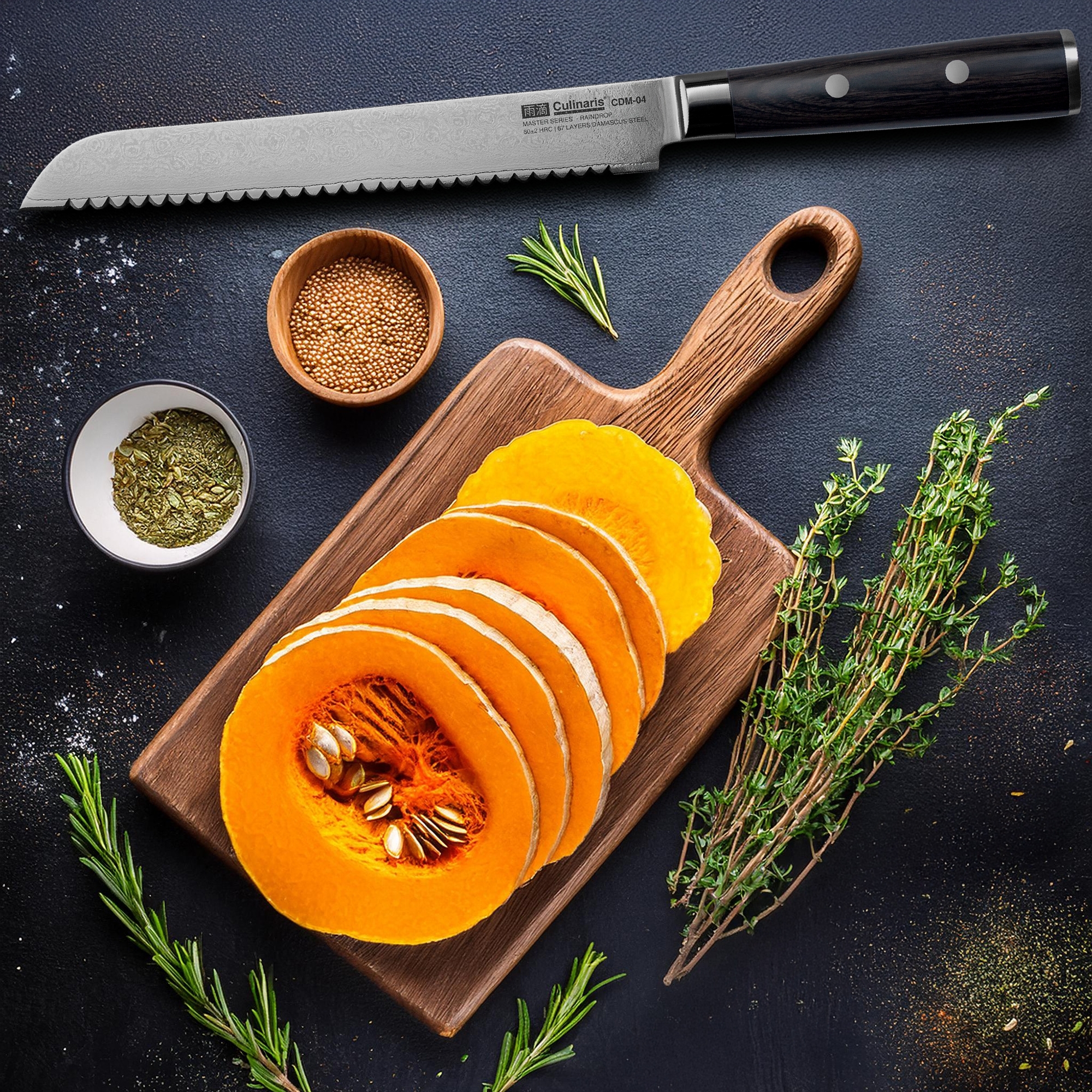 Culinaris - Brotmesser 20 cm | Damascus Master Series | CDM-04