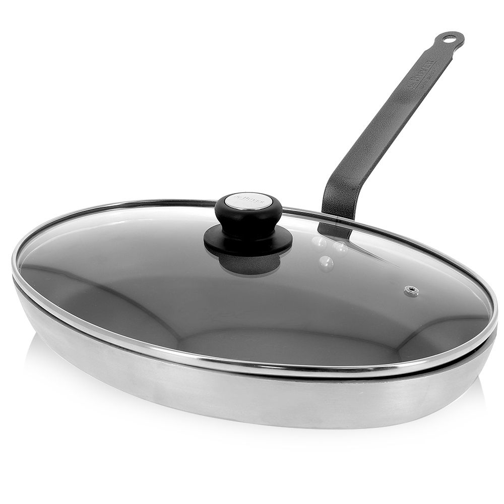 de Buyer - CHOC RESTO INDUCTION - Oval Fish Pan with Lid de Buyer - CHOC RESTO INDUCTION - Oval Fish Pan with Lid