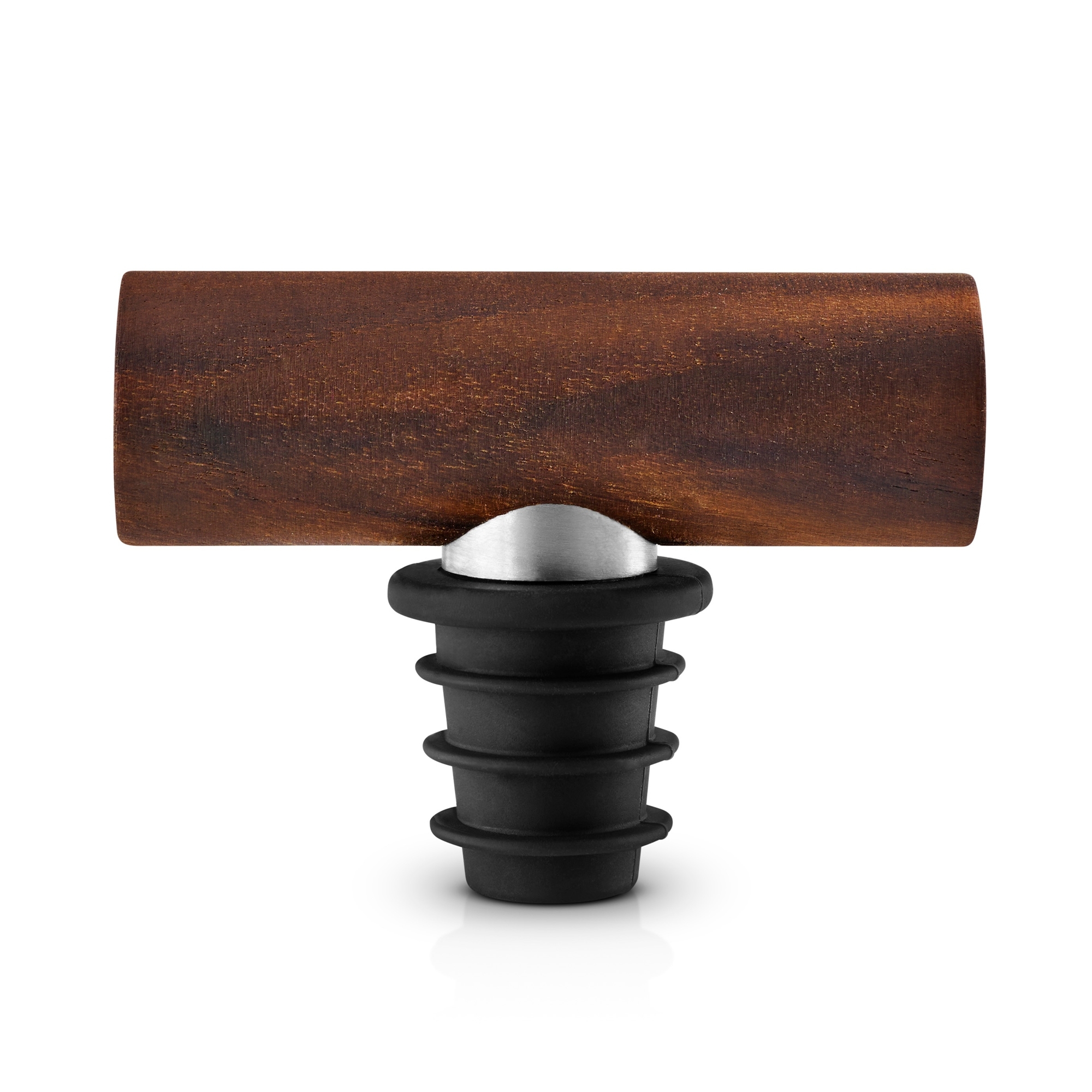 Moderner Weinflaschenverschluss aus Holz und Silikon