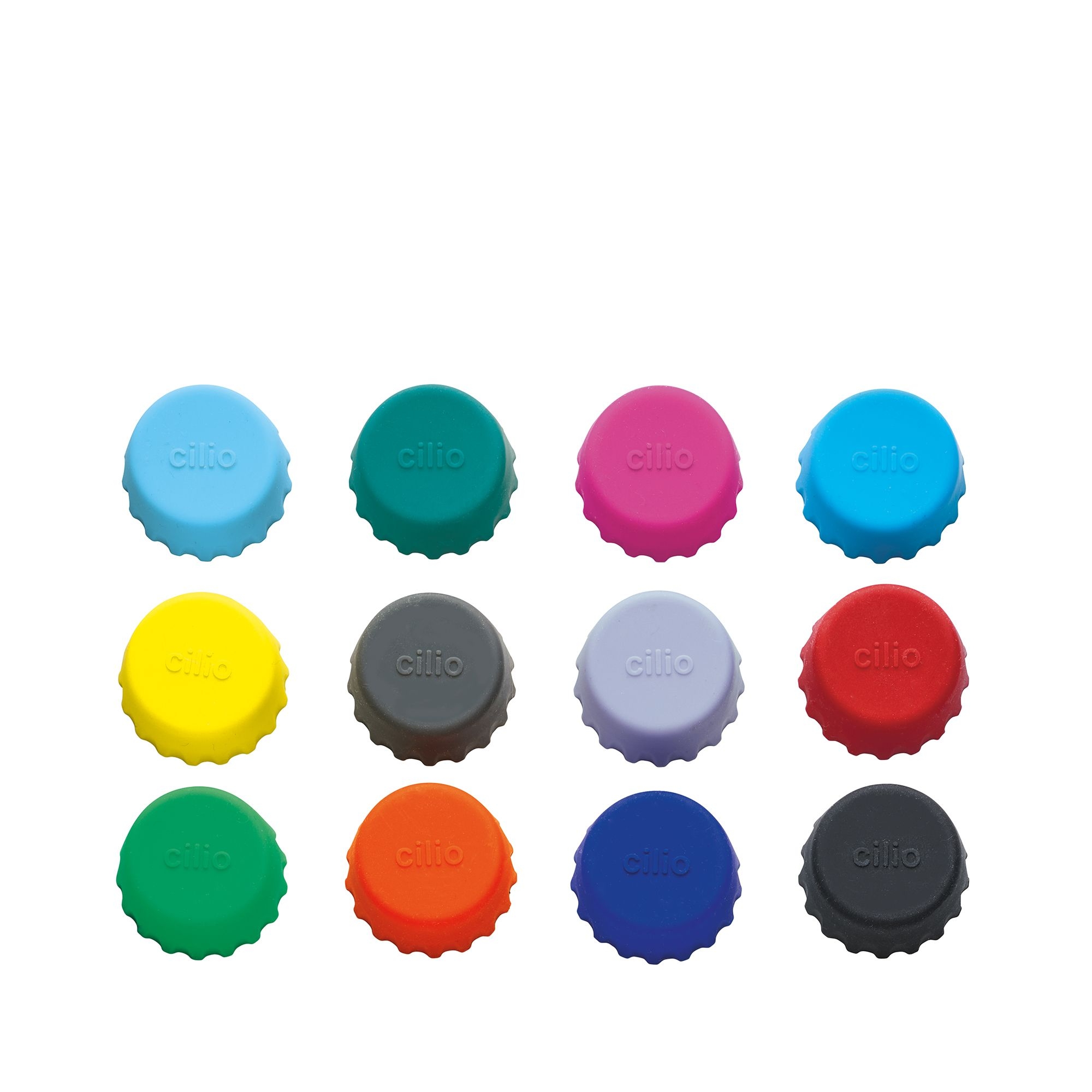 Colourful cilio SALUTE assorted silicone bottle caps