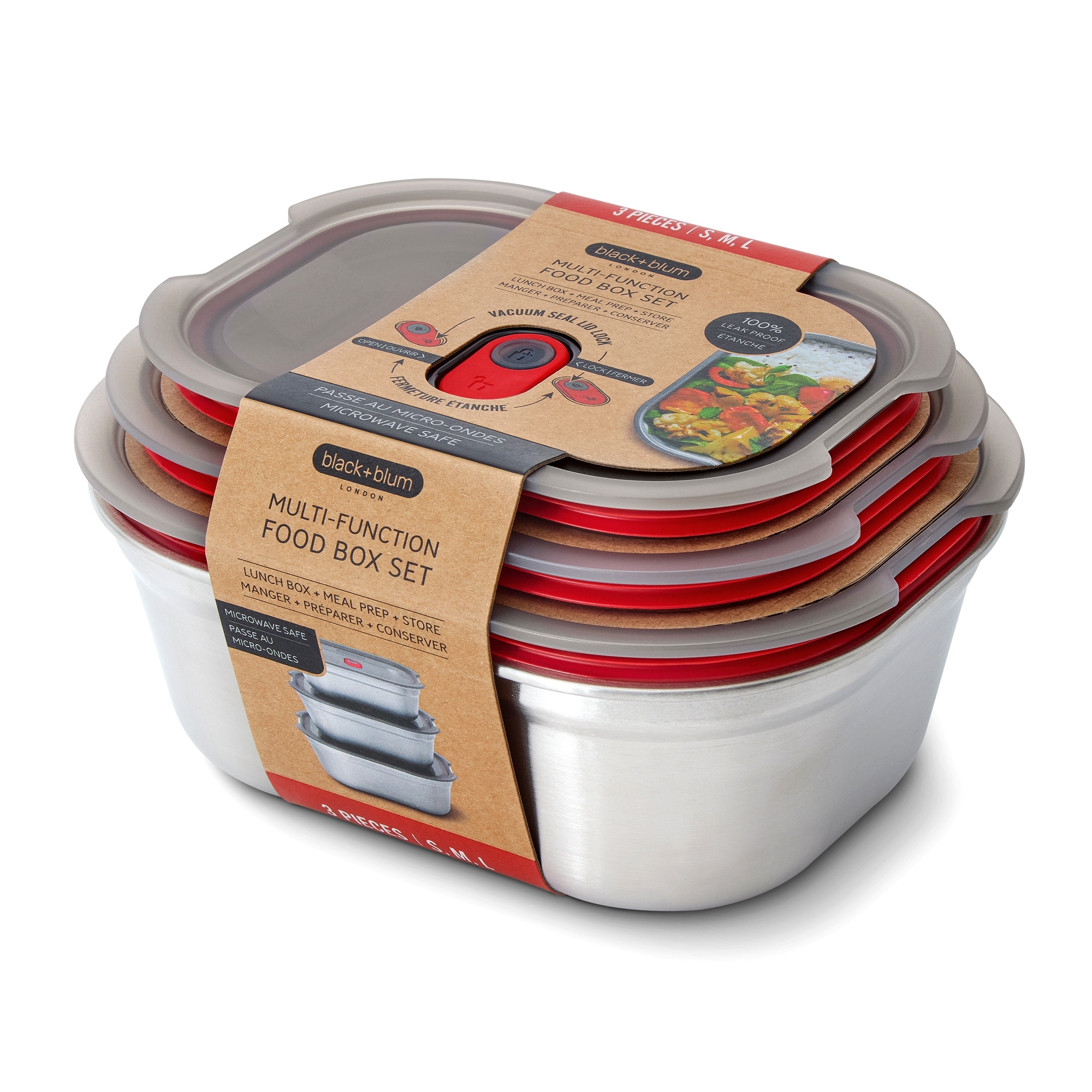 black+blum - Multifunctional Box Mixed Set - S/M/L - grey/red