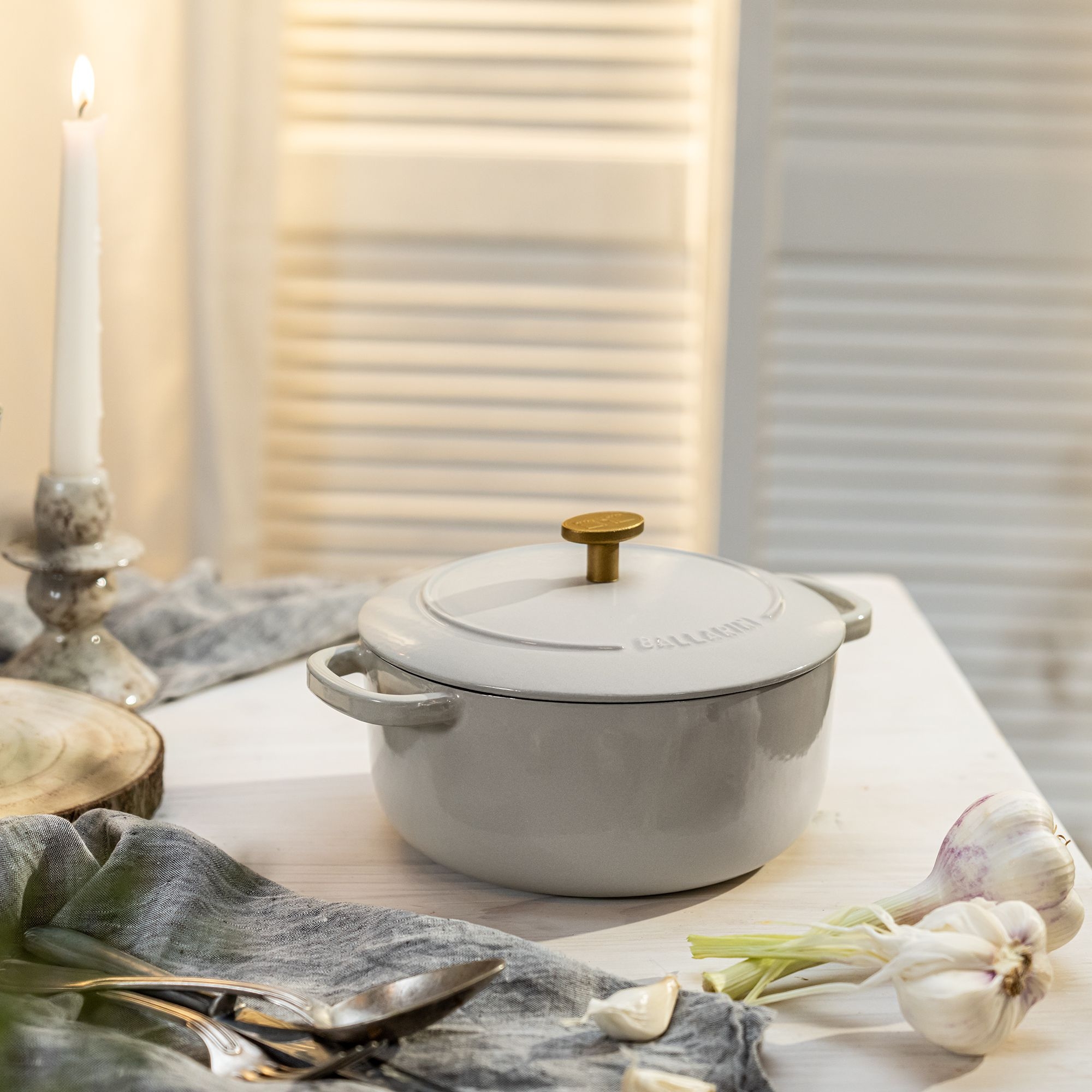 BALLARINI - Cocotte | Bellamonte | rund | 20 cm | Elfenbein BALLARINI - Cocotte | Bellamonte | rund | 20 cm | Elfenbein