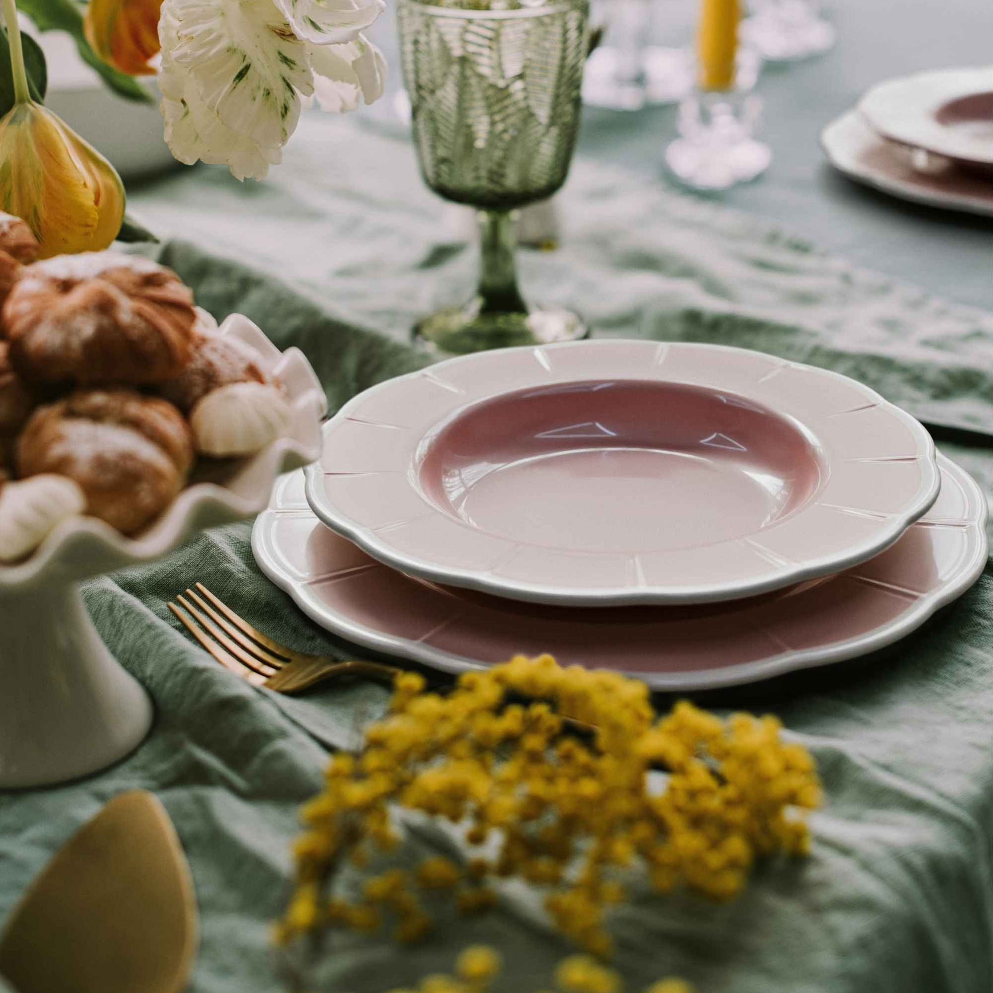 Guzzini - Deep plate 'FLORA' - Dusty Green