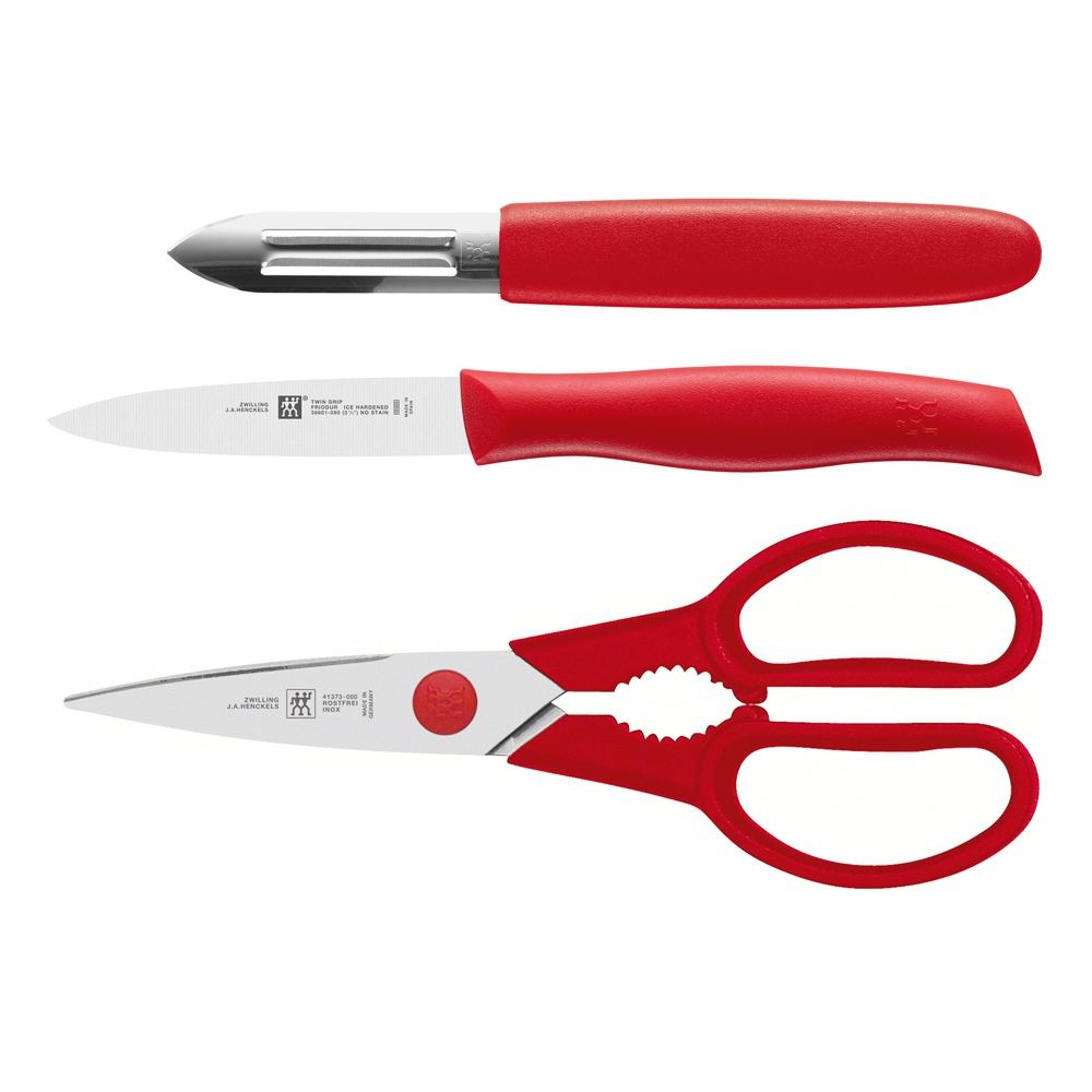 Zwilling - TWIN Grip 3-piece knife set, red