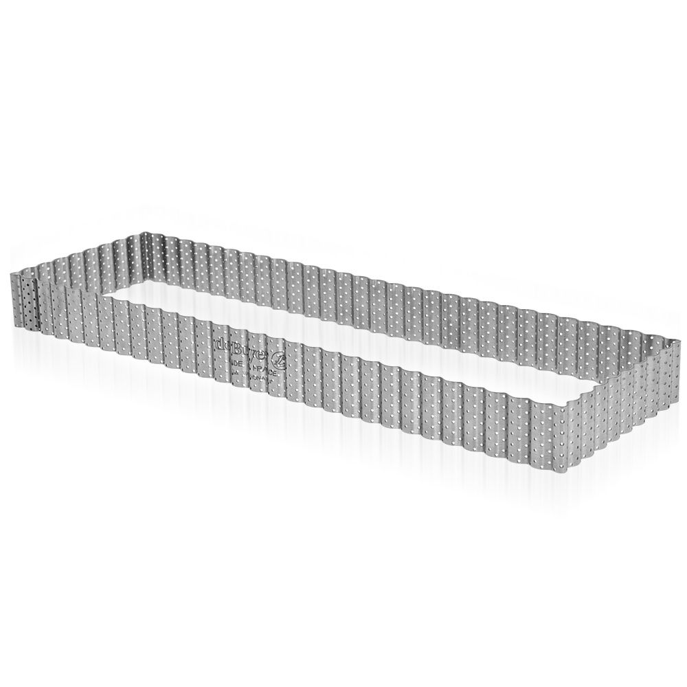 de Buyer - rectangular perforated fluted tart ring - H 3 cm