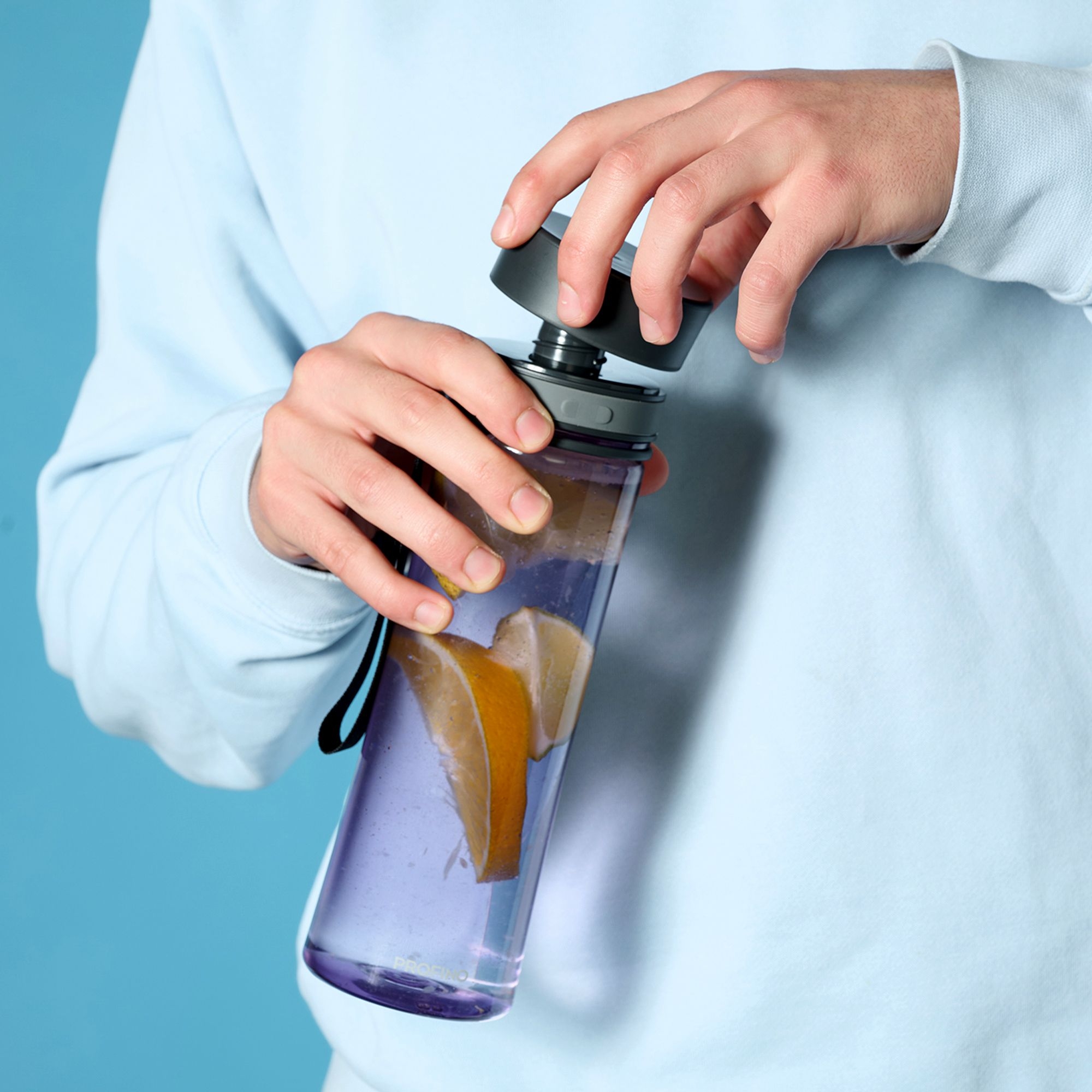 Profino - Infuze Trinkflasche mit Sieb - 600 ml - Lila
